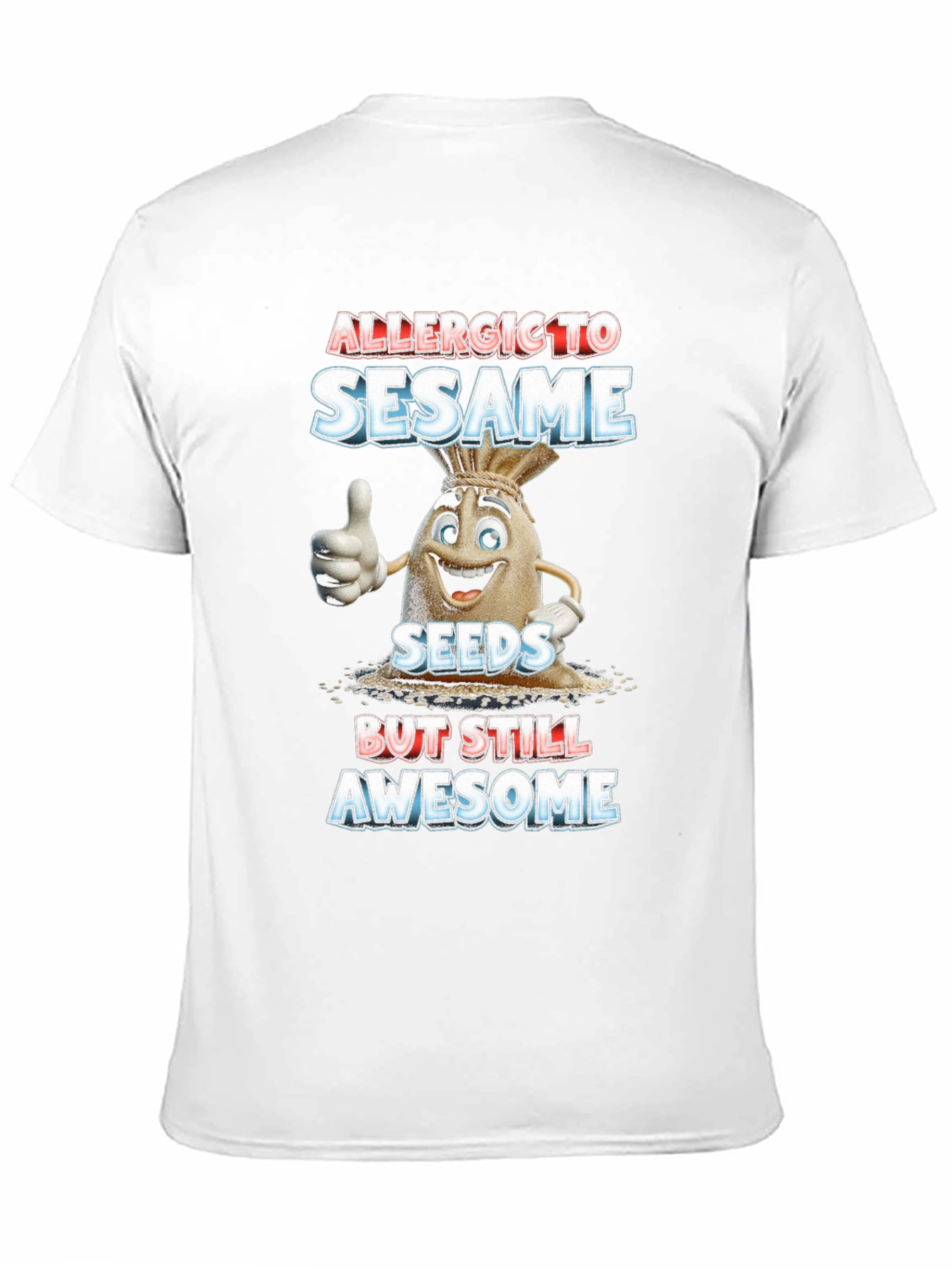 Black Allergic To Sesame T-Shirt Funny Graphic Tee view 11