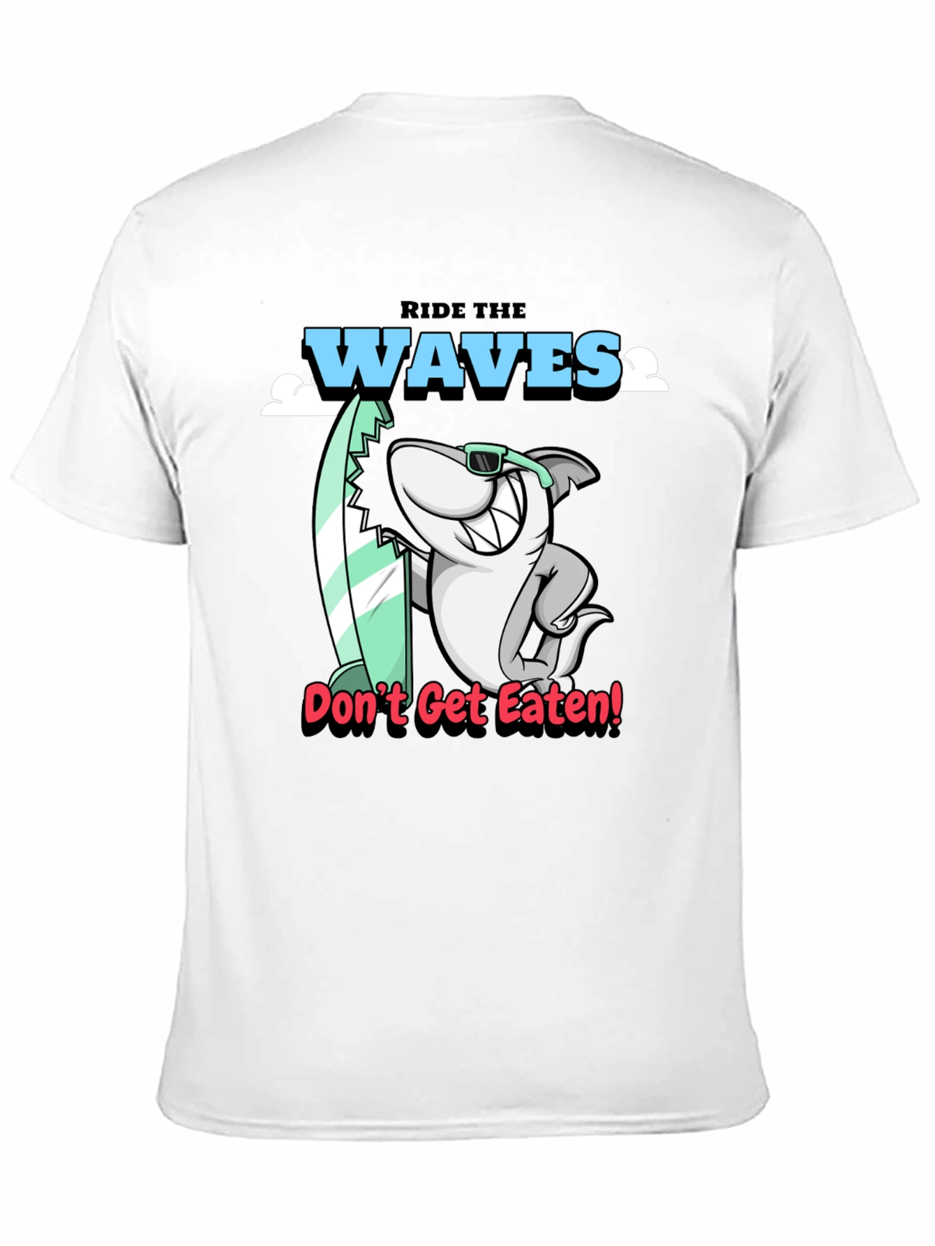 Black Ride the Waves Shark Graphic T-Shirt view 11