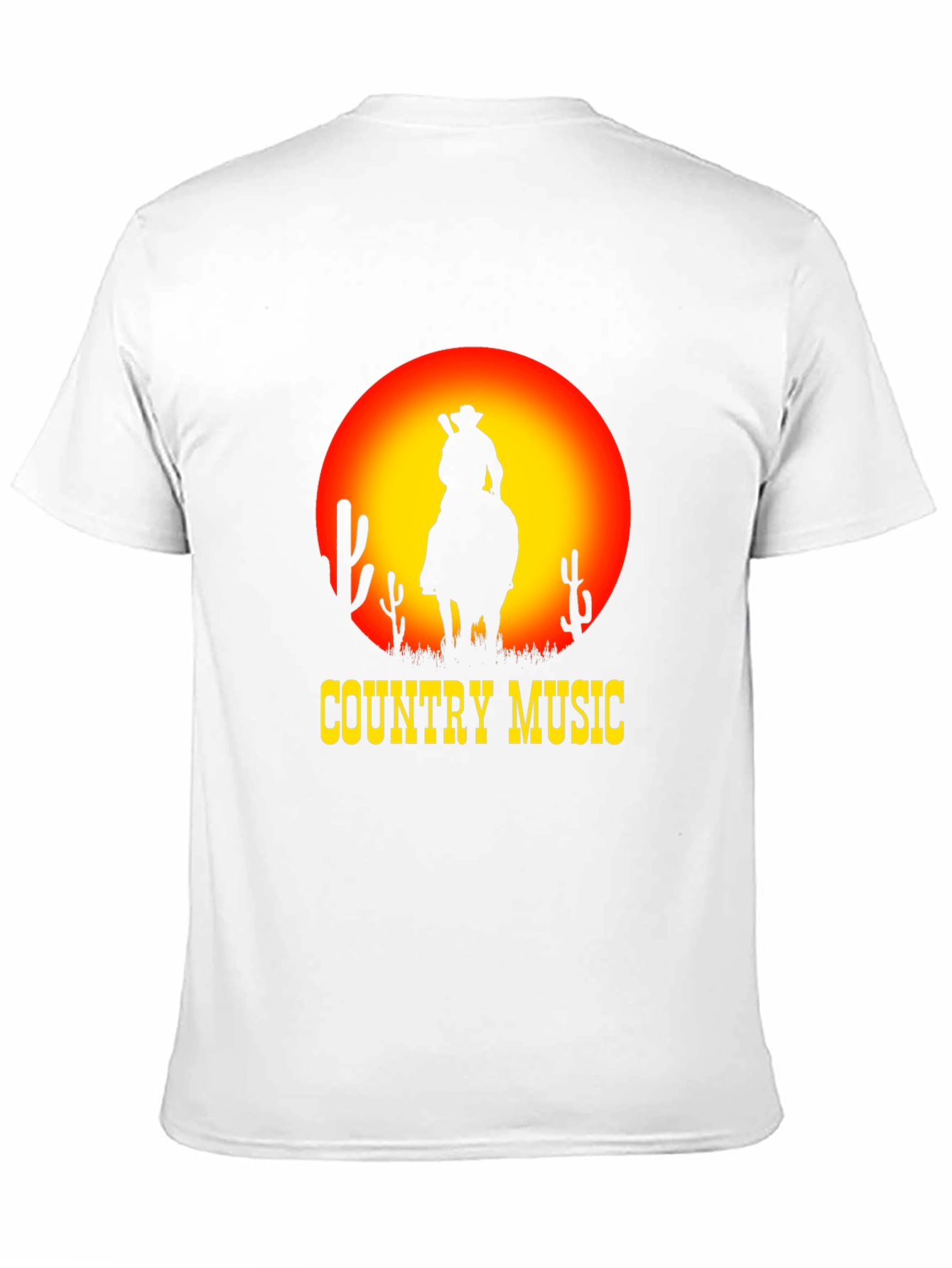 Black Country Music Sunset Cowboy Black T-Shirt view 11