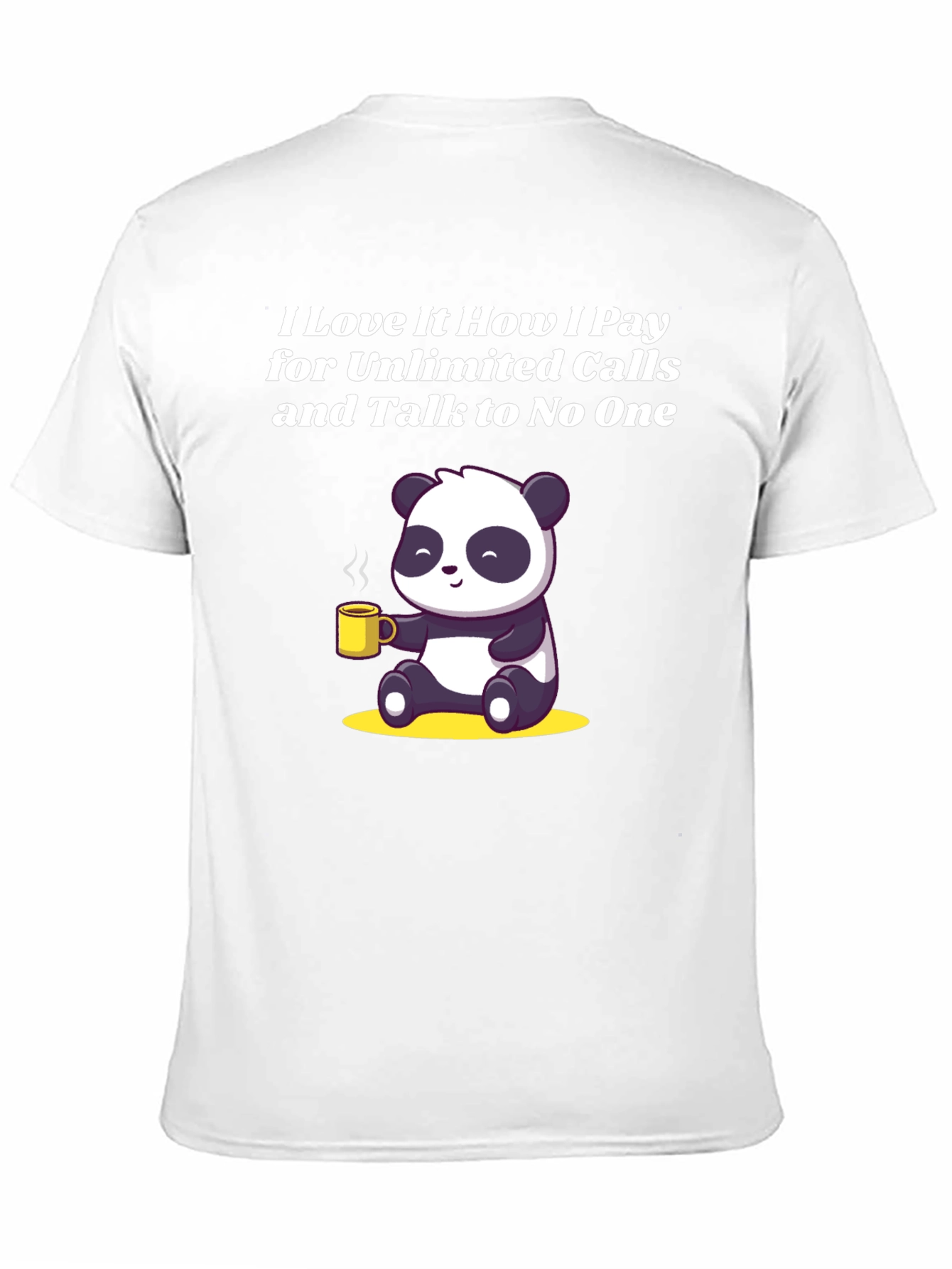 Black Funny Panda Unlimited Calls Graphic T-Shirt view 11