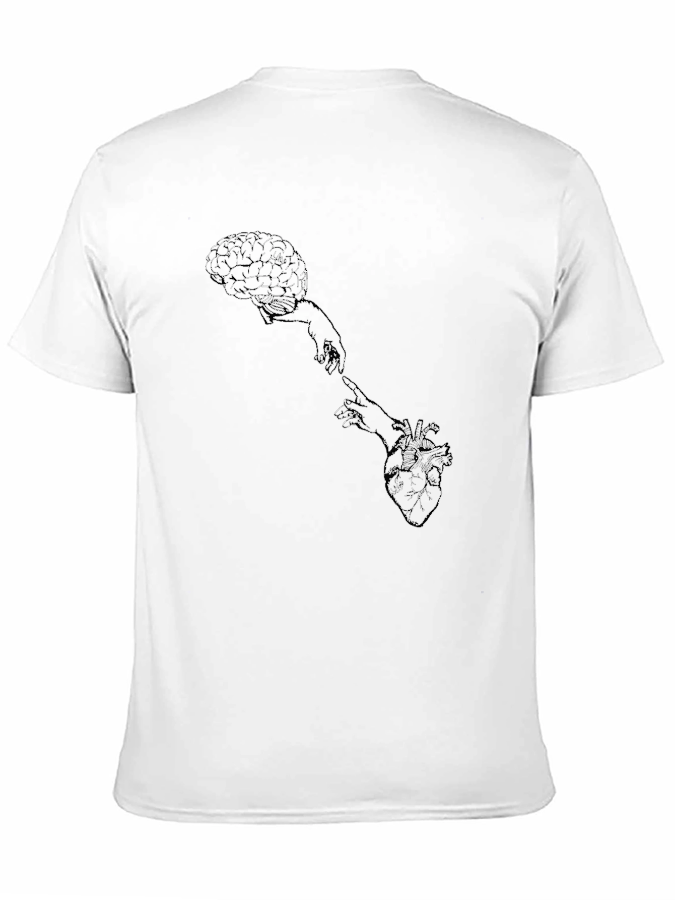 Black Brain & Heart Connection T-Shirt - Black Cotton view 11