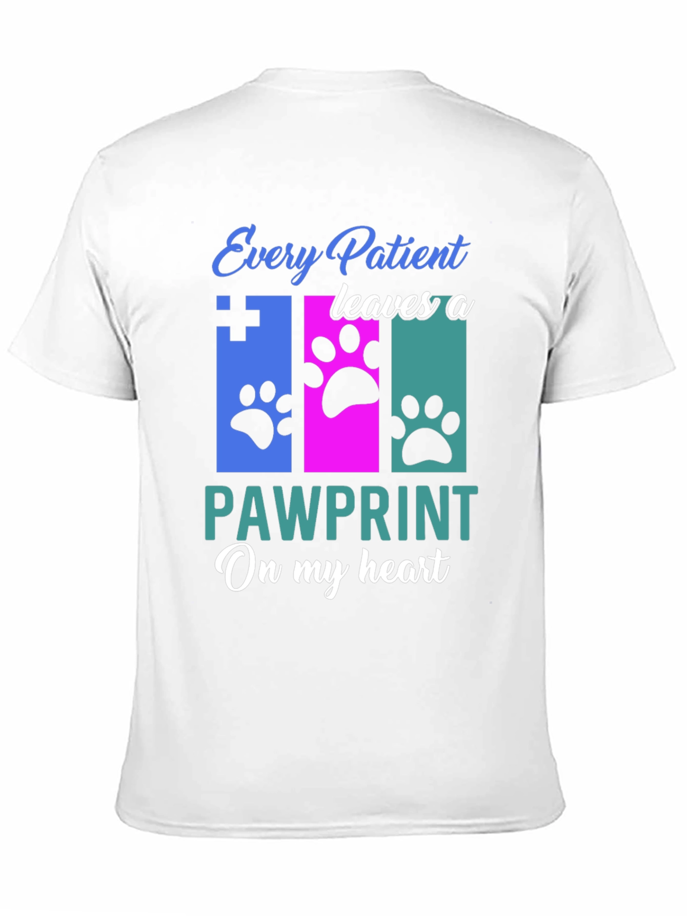 Black Veterinarian Paw Print T-Shirt - Animal Lover Gift view 11