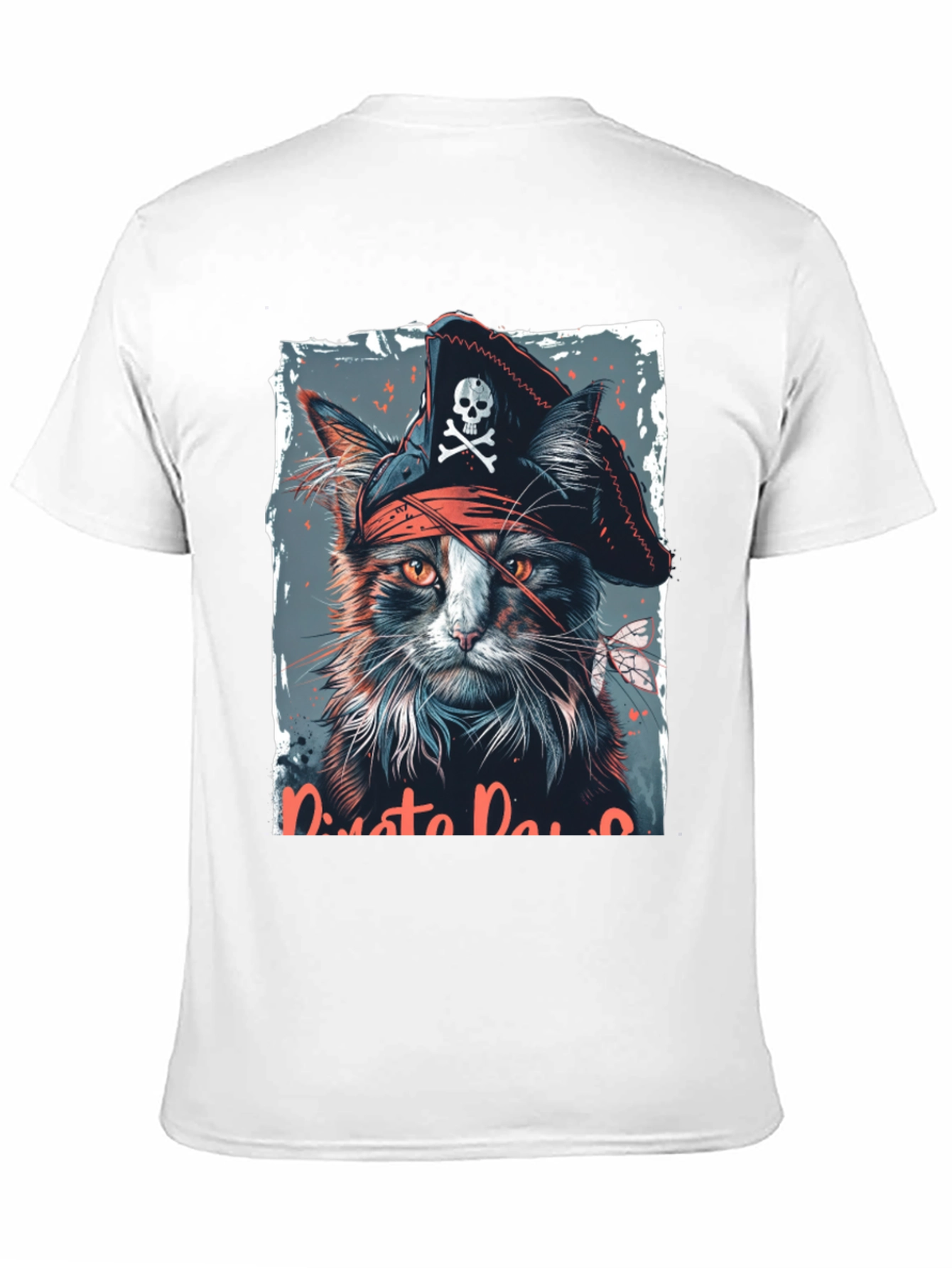 Black Pirate Cat Graphic T-Shirt - Black view 11