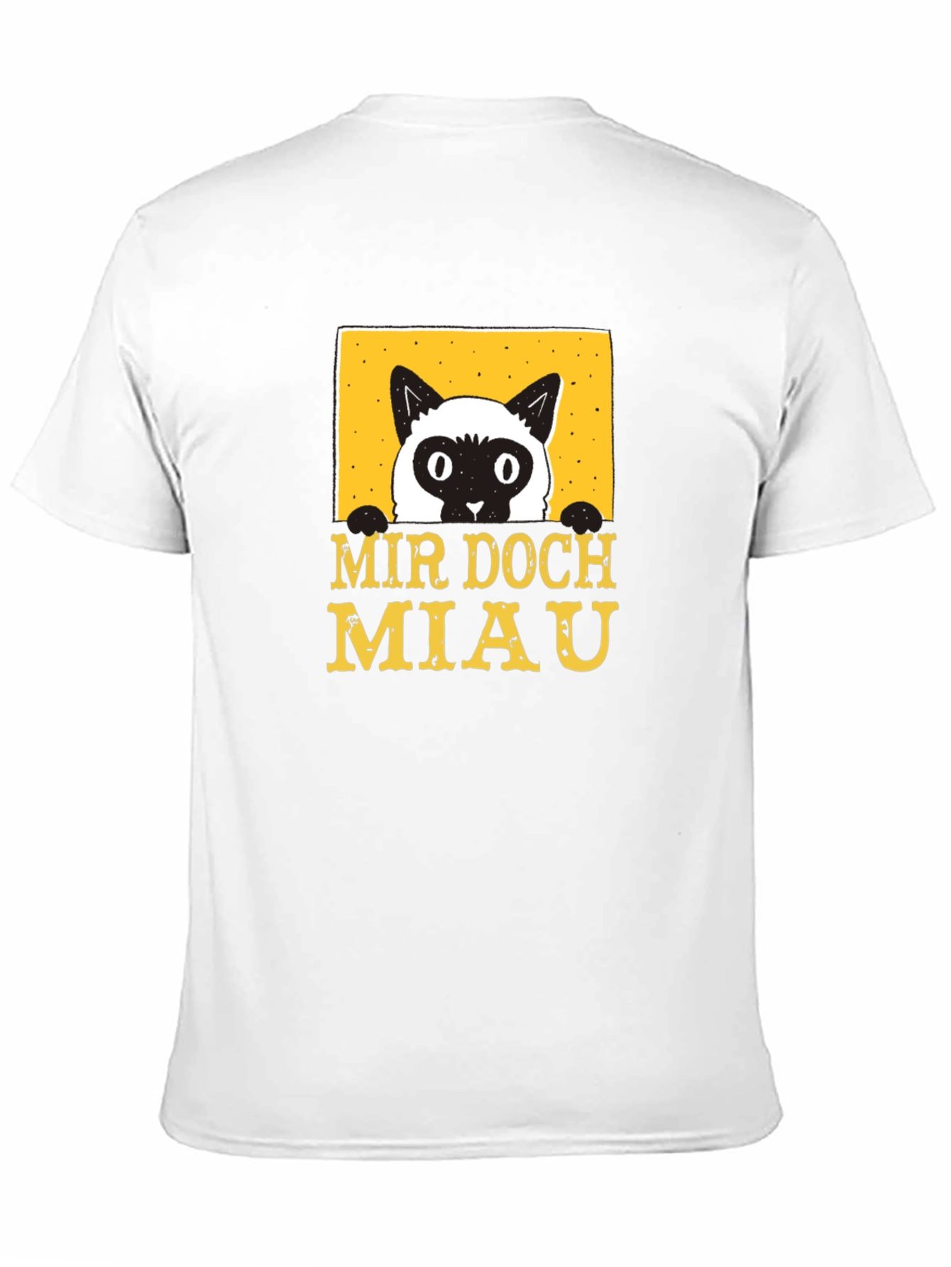 Black Mir Doch Miau Cat T-Shirt - Black Cotton Blend Tee view 11