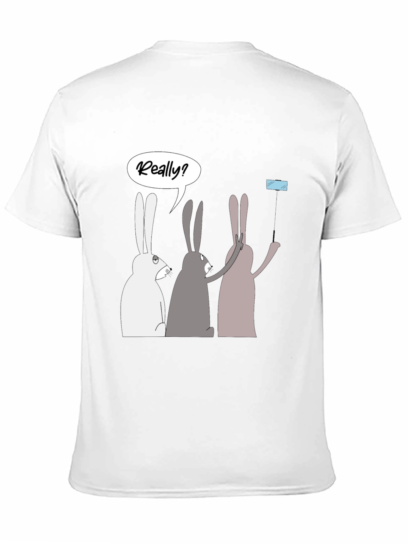 Black Rabbit Trio Men's Black Graphic T-Shirt view 11