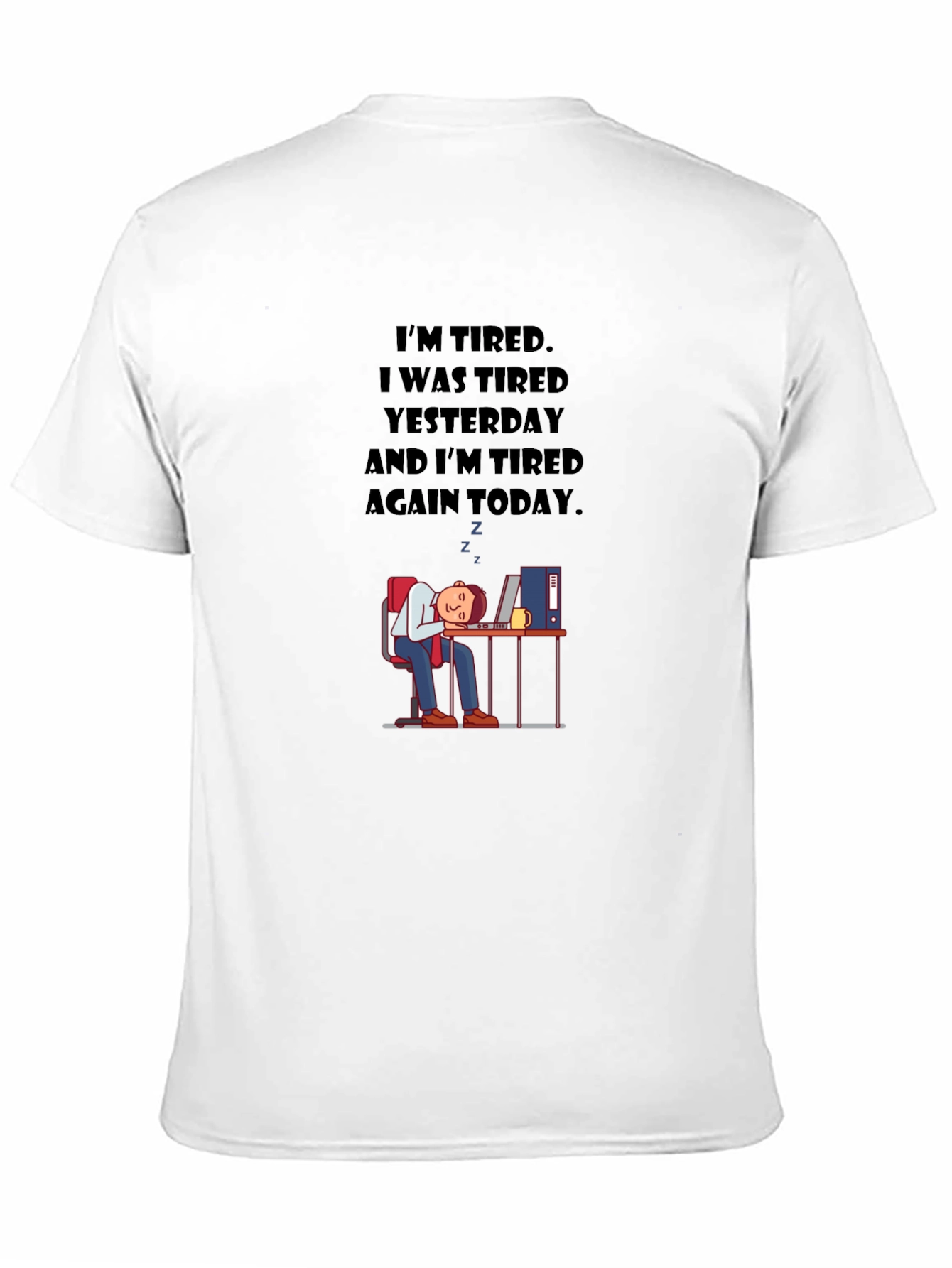 Black I'm Tired Graphic Tee - Men's Black T-Shirt view 11