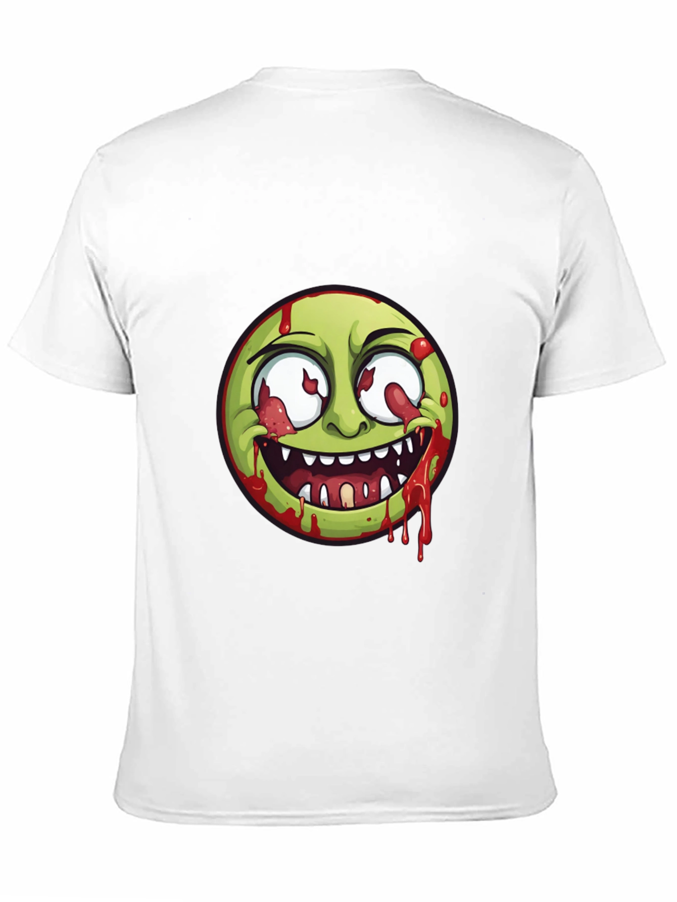 Black Zombie Emoji Graphic Print T-Shirt view 11