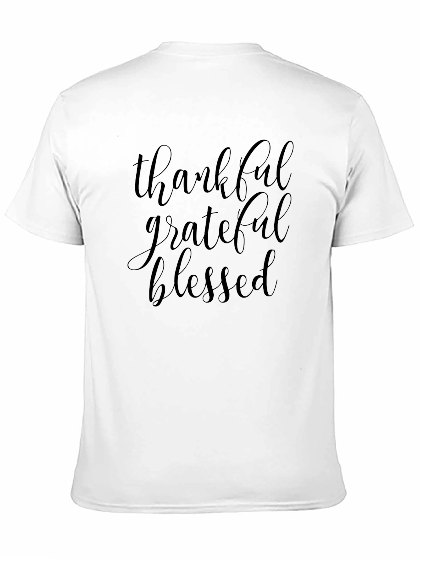 Black Thankful Grateful Blessed Black Tee Shirt view 11