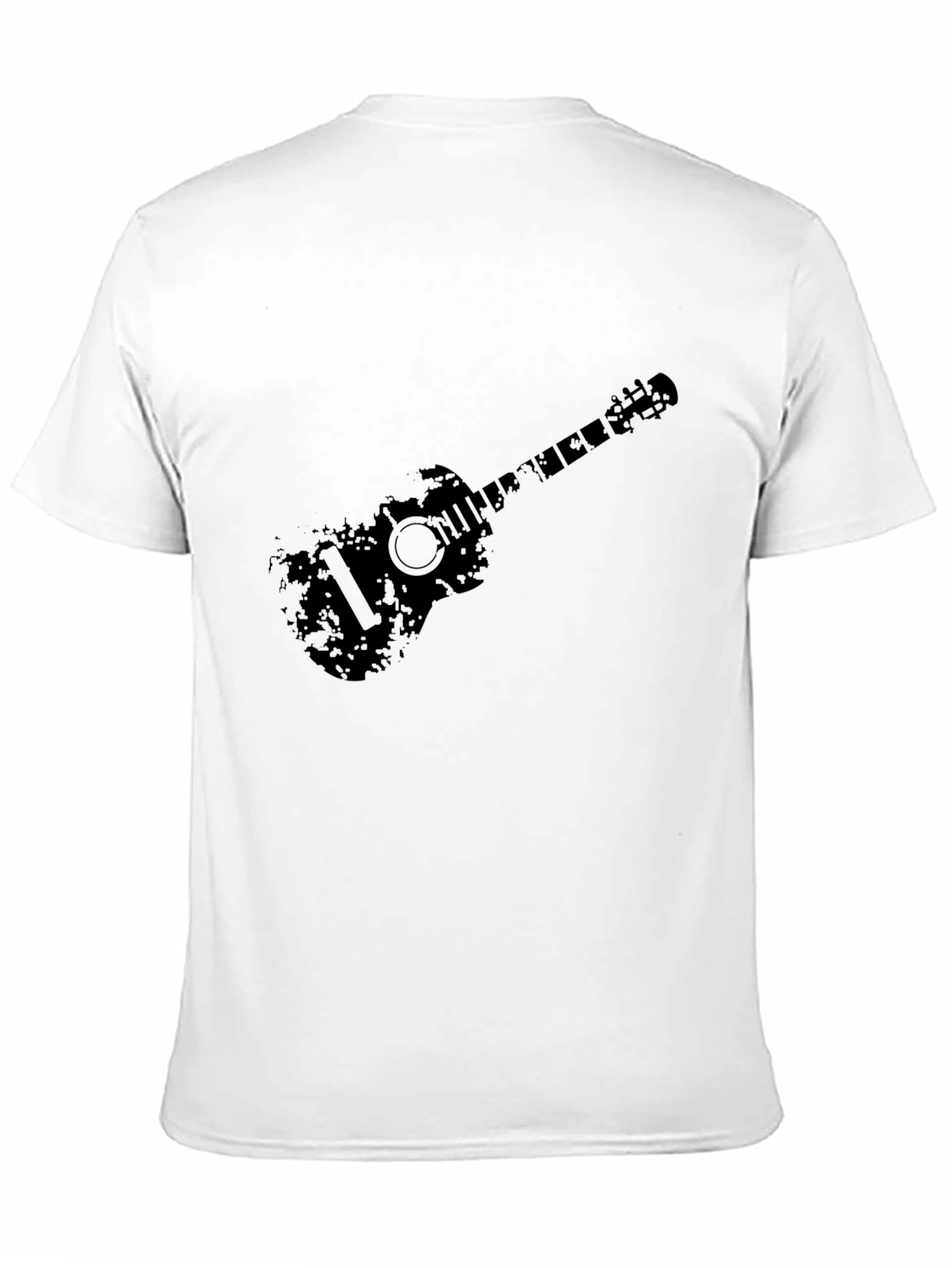 Black Distressed Guitar Graphic Black T-Shirt view 11