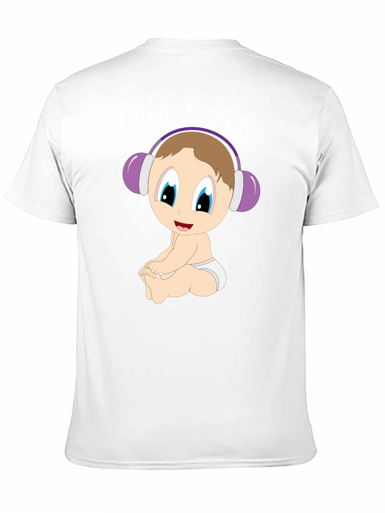 Black Baby DJ Cartoon Black T-Shirt view 11