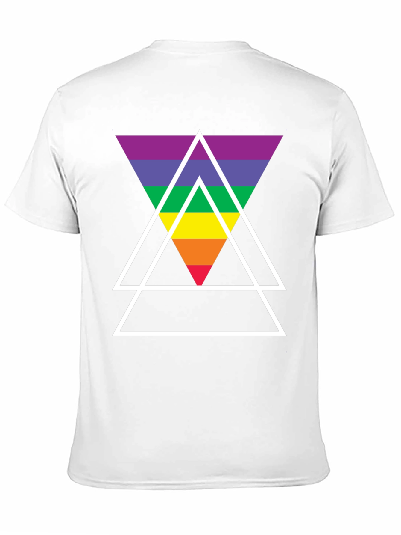 Black Rainbow Triangle Graphic Tee - Stylish Casual Wear view 11