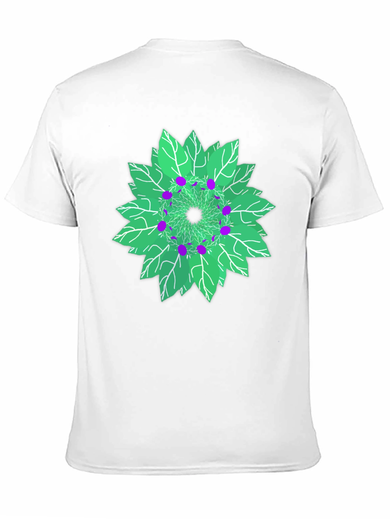 Black Nature Mandala Graphic T-Shirt - Unique Leaf Design view 11