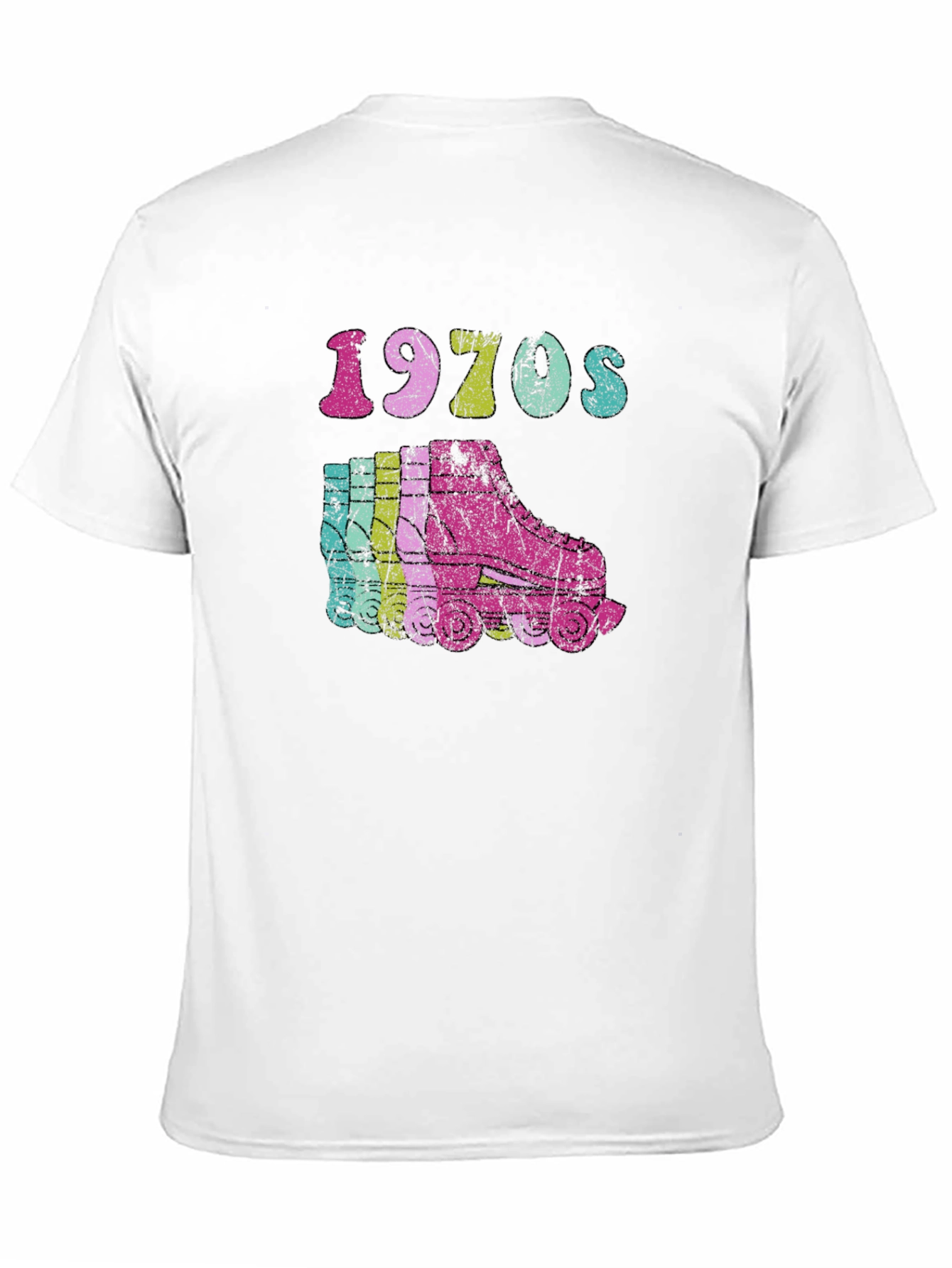 Black Retro 1970s Roller Skate Graphic Tee view 11