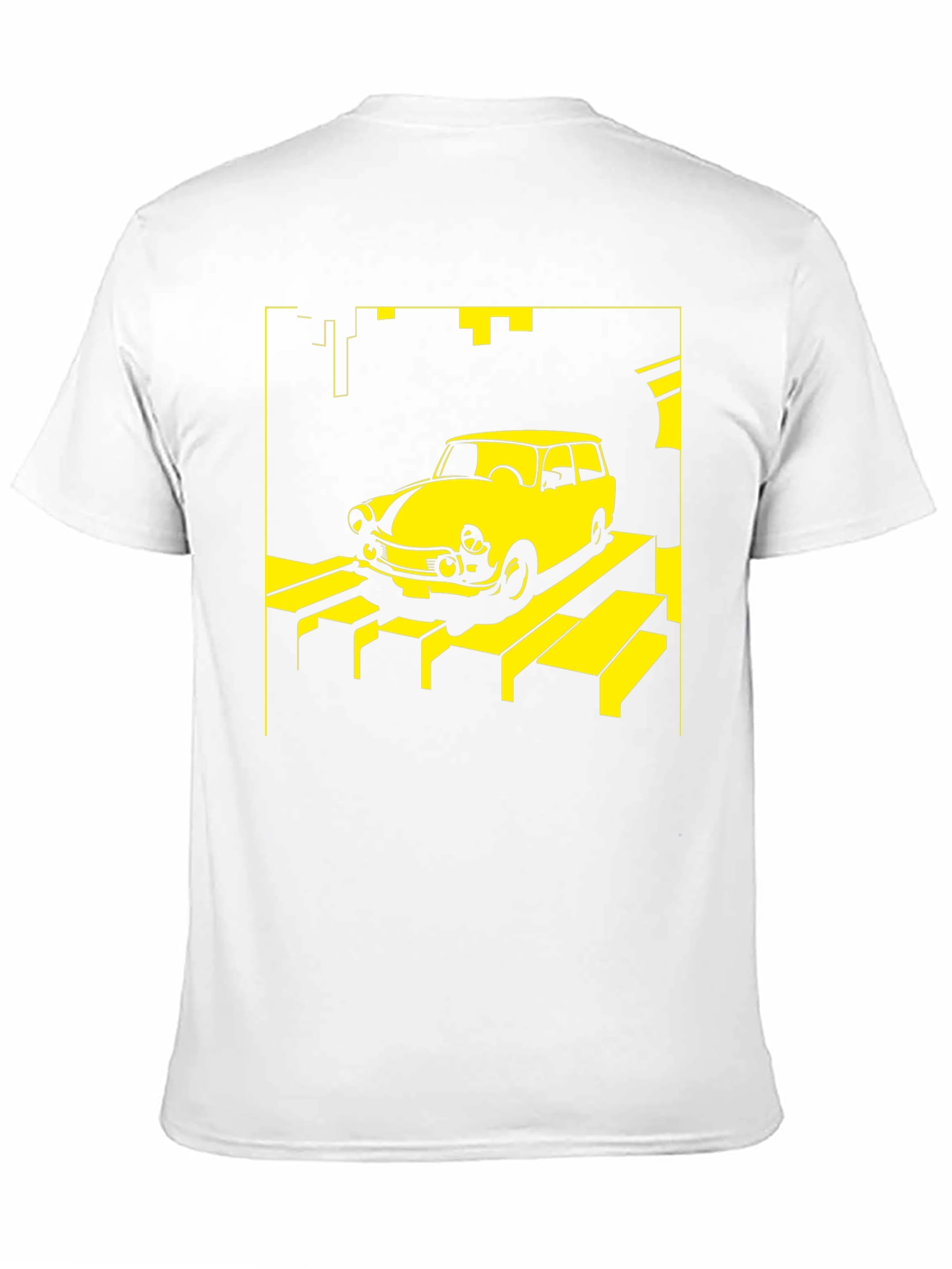 Retro Car T-Shirt - Yellow on Black - 11