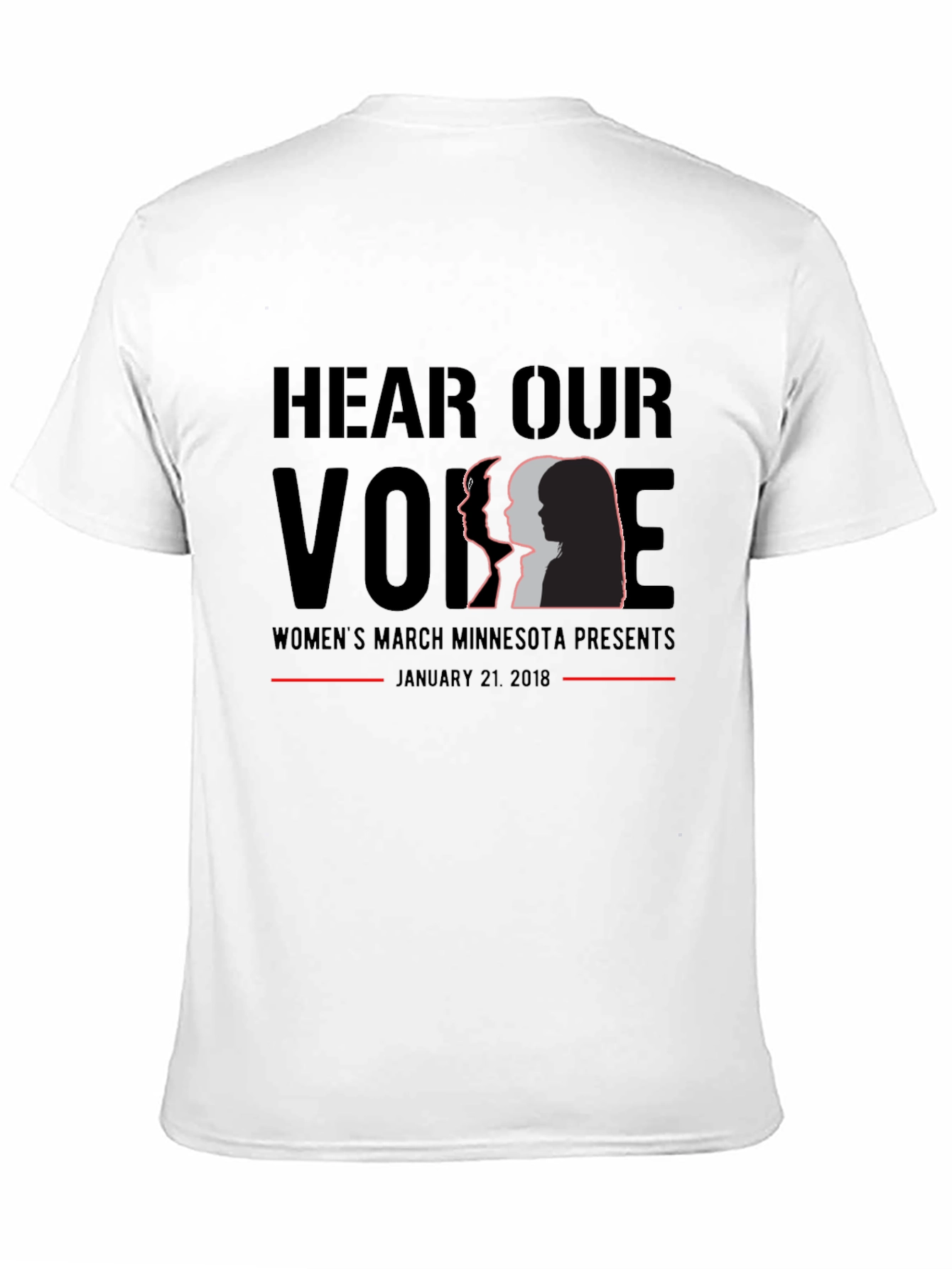 Hear Our Voice Women's March Black T-Shirt - 11