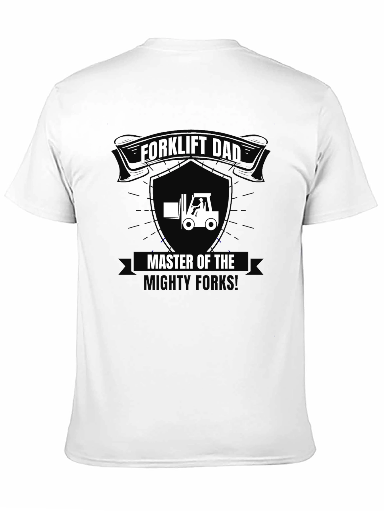 Black Forklift Dad T-Shirt - Master of the Mighty Forks! view 11