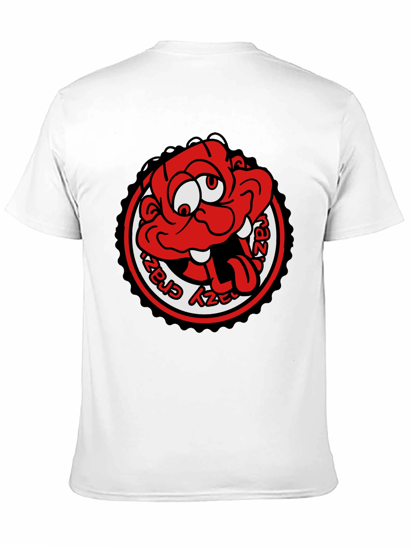 Black Crazy Cartoon Graphic Tee - Black Unisex T-Shirt view 11