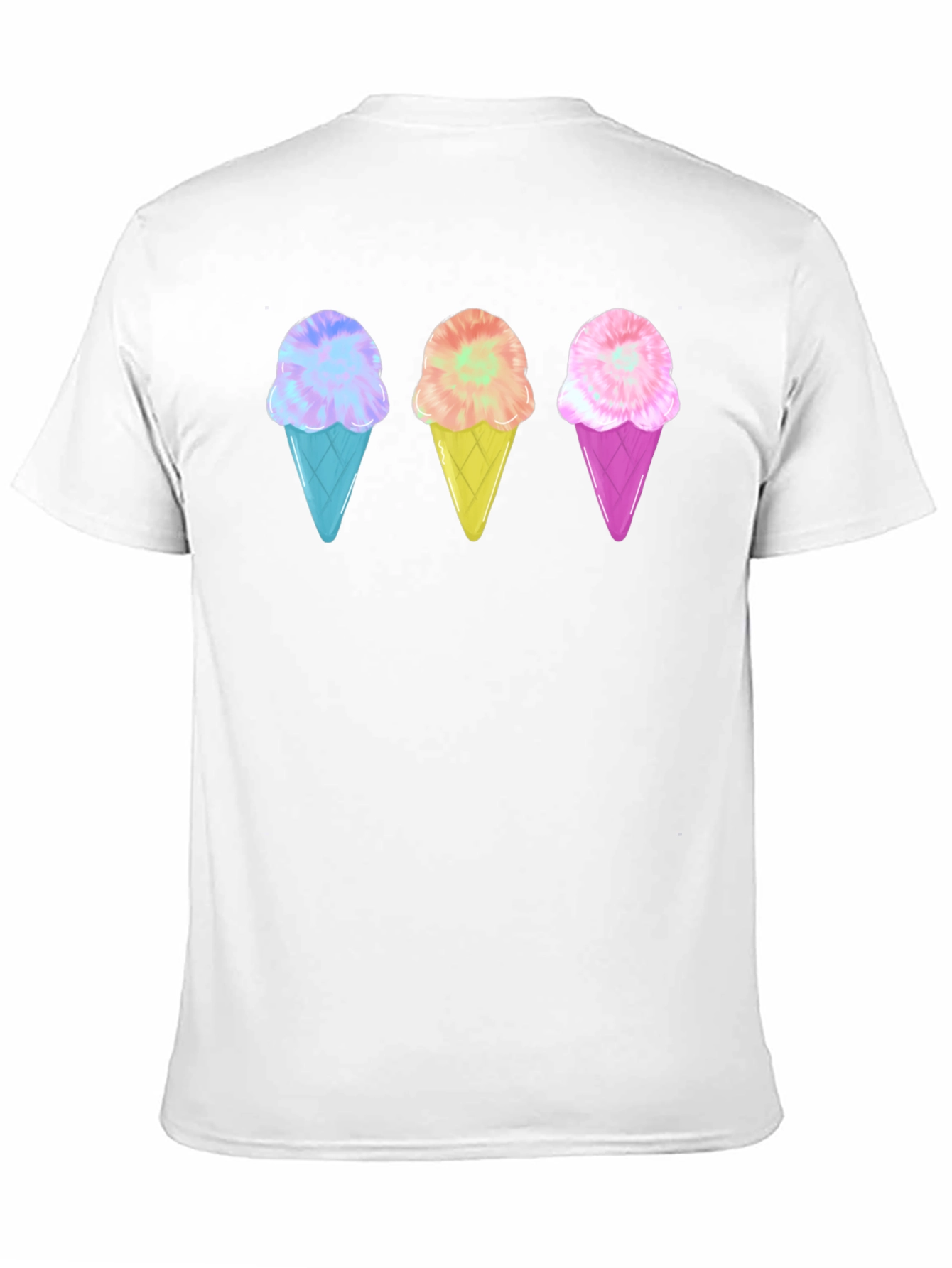Black Ice Cream Cone Graphic Tee - Black Unisex T-Shirt view 11