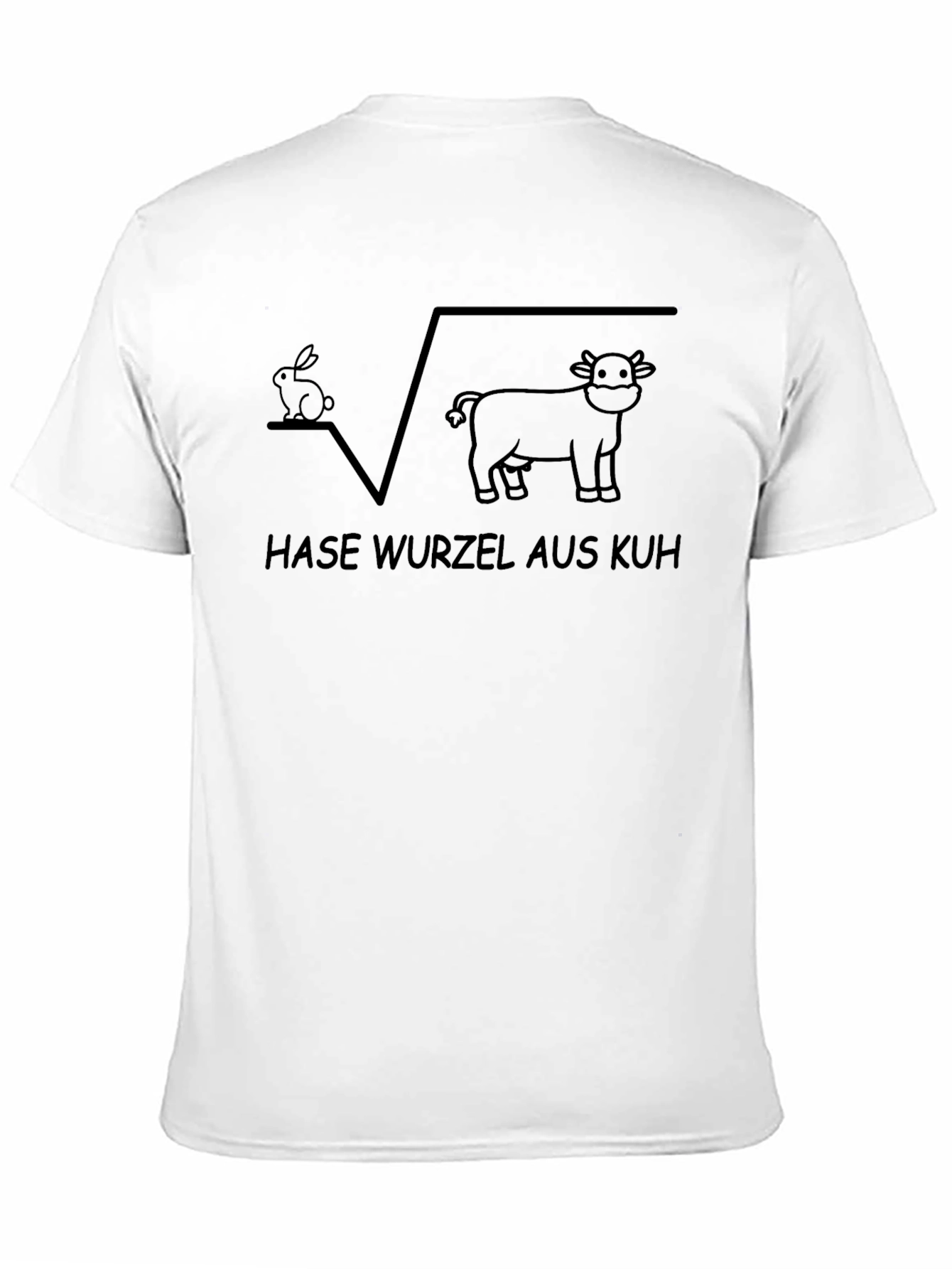 Black Funny Math Pun T-Shirt - Root of Cow is Hare view 11