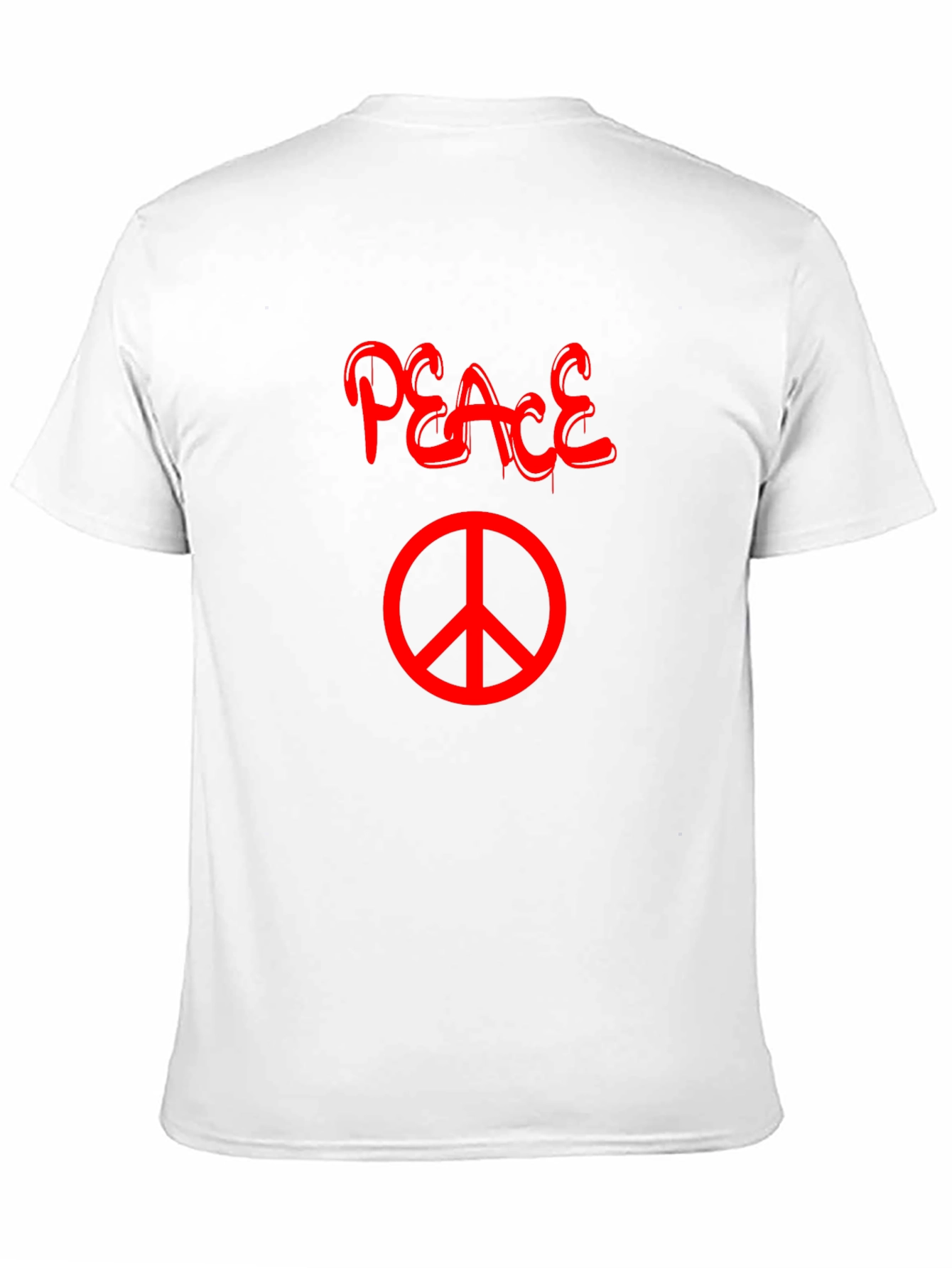 Black Peace T-Shirt - Black with Red Graphic view 11