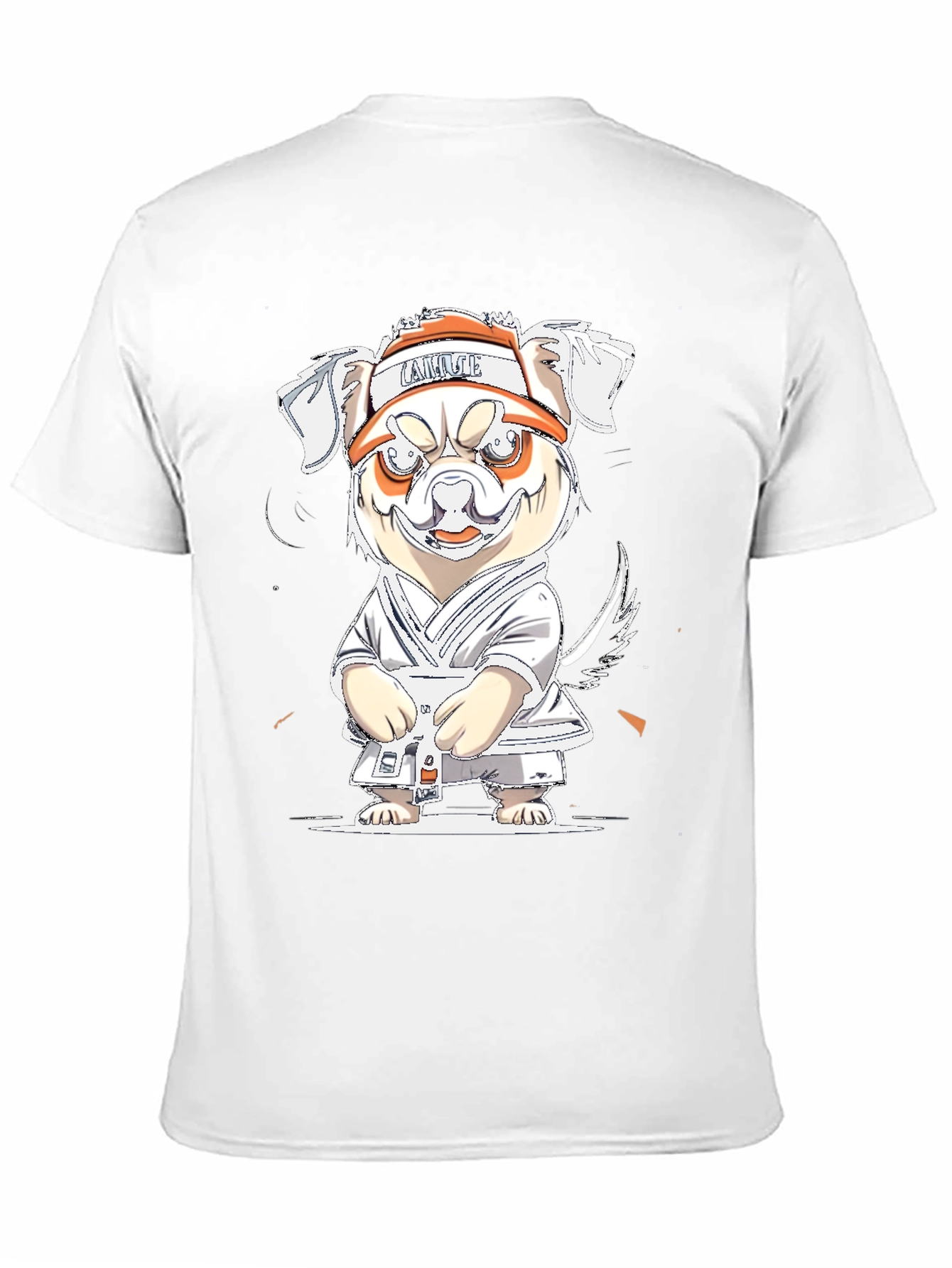 Black Cartoon Dog Karate T-Shirt view 11