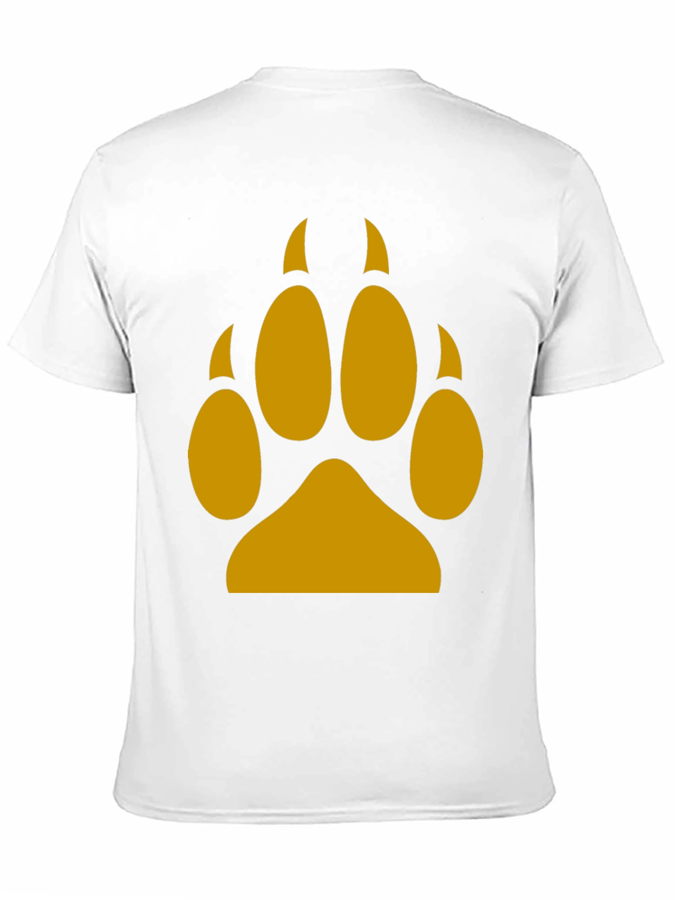 Black Wolf Paw Print Tee - Black Cotton Blend T-Shirt view 11
