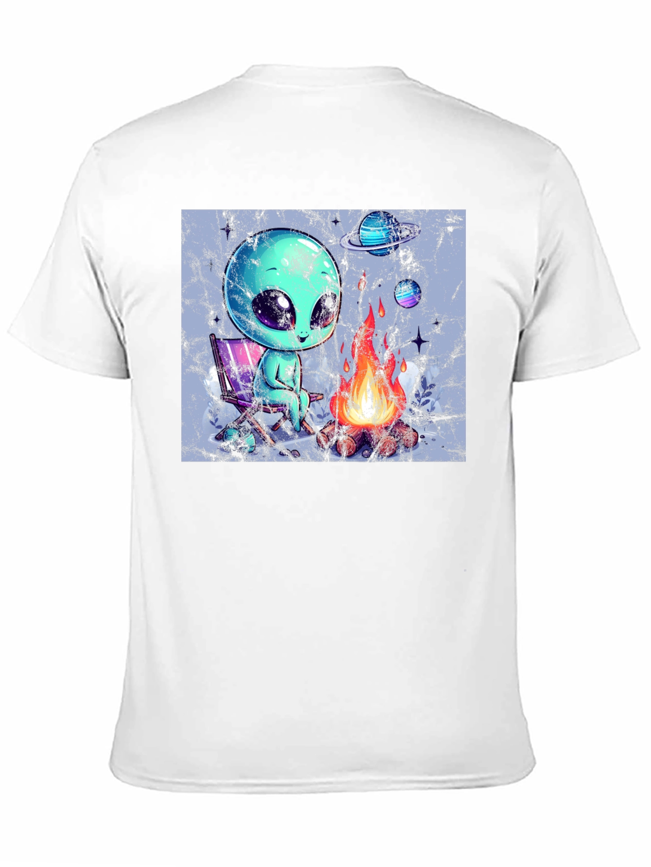 Black Alien Camping T-Shirt - Out of This World Comfort! view 11