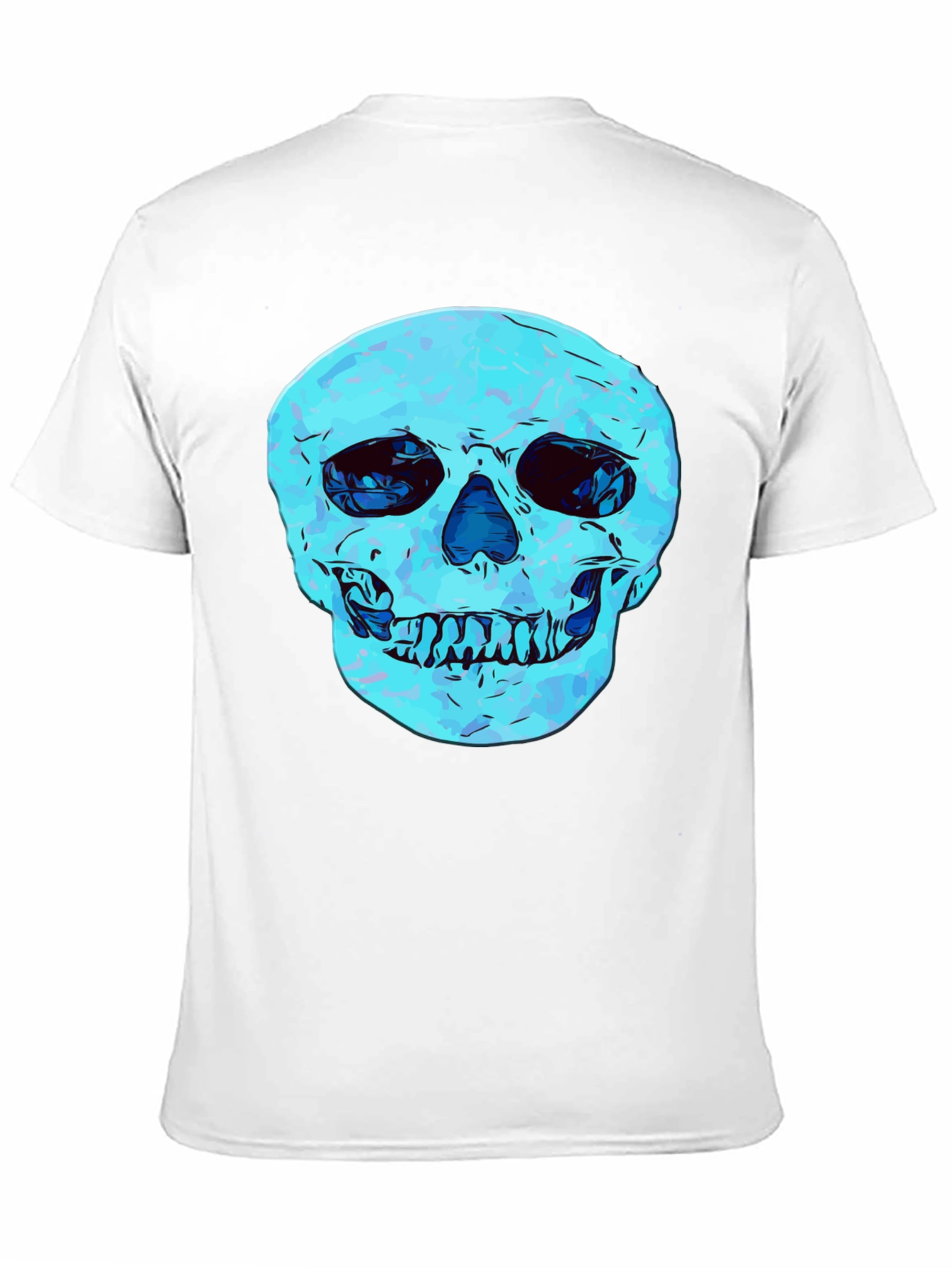 Black Cool Skull Graphic Print Black T-Shirt view 11