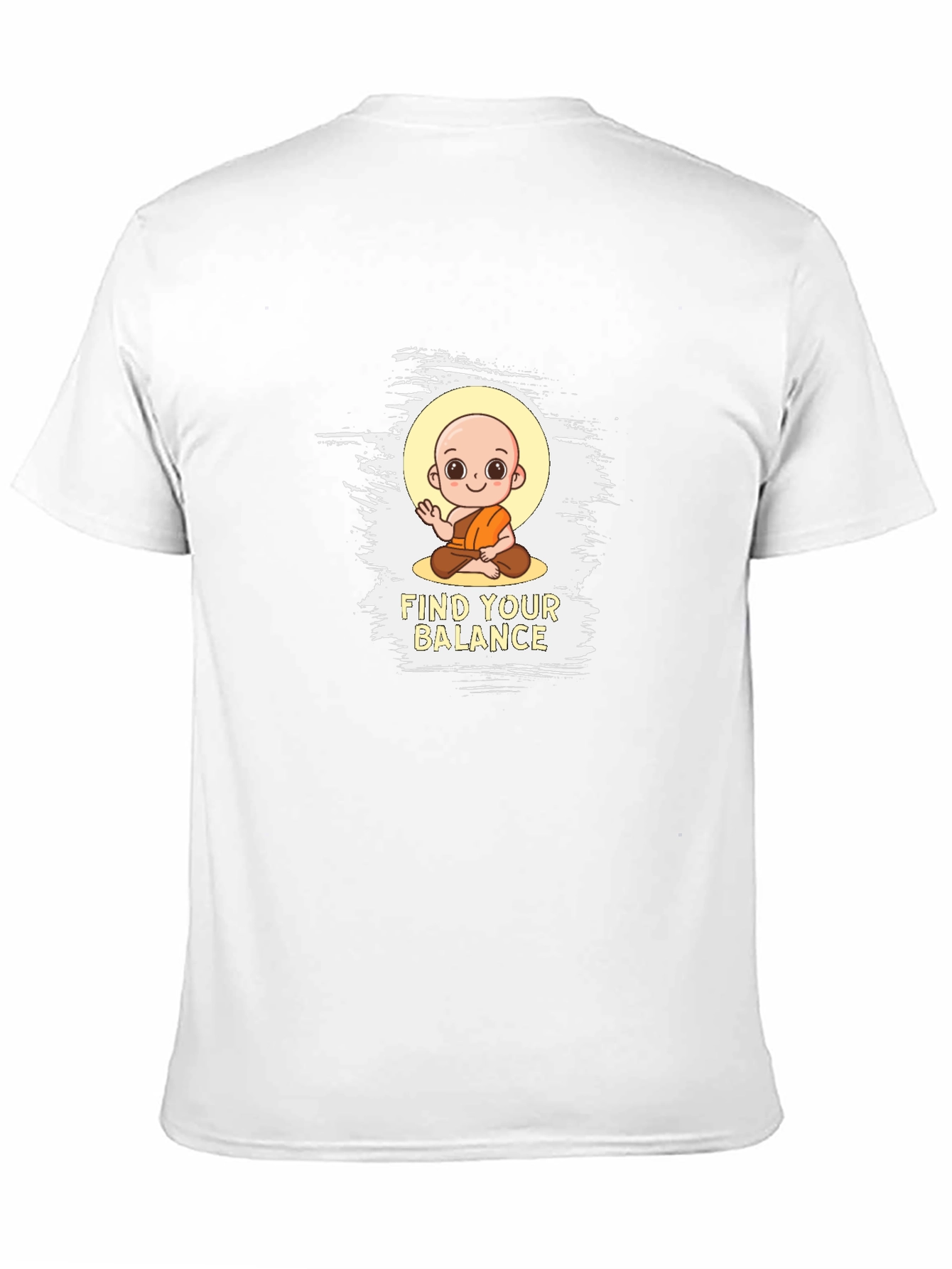 Black Find Your Balance T-Shirt - Cute Monk Design view 11