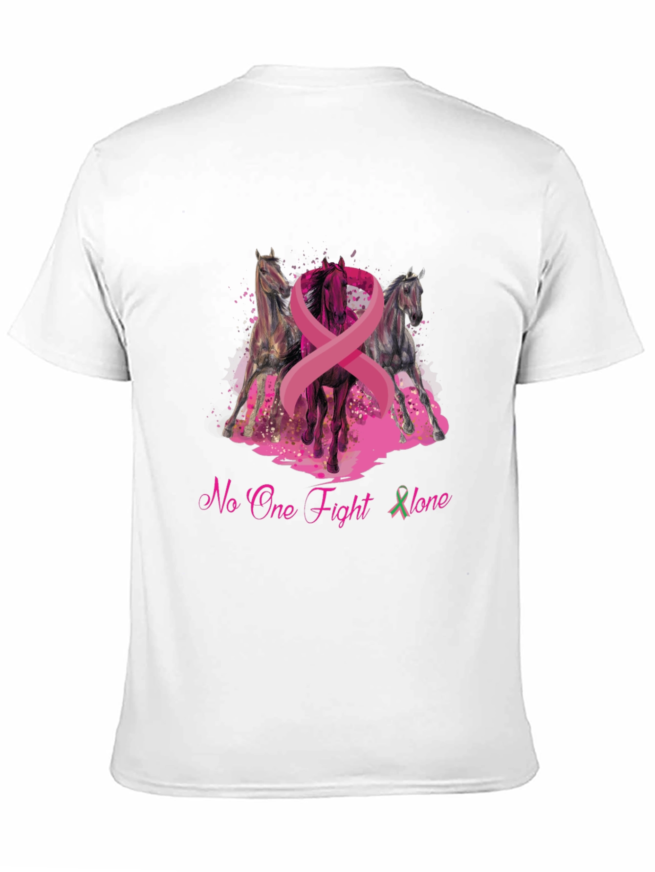 Black Horse & Breast Cancer Awareness Graphic T-Shirt view 11