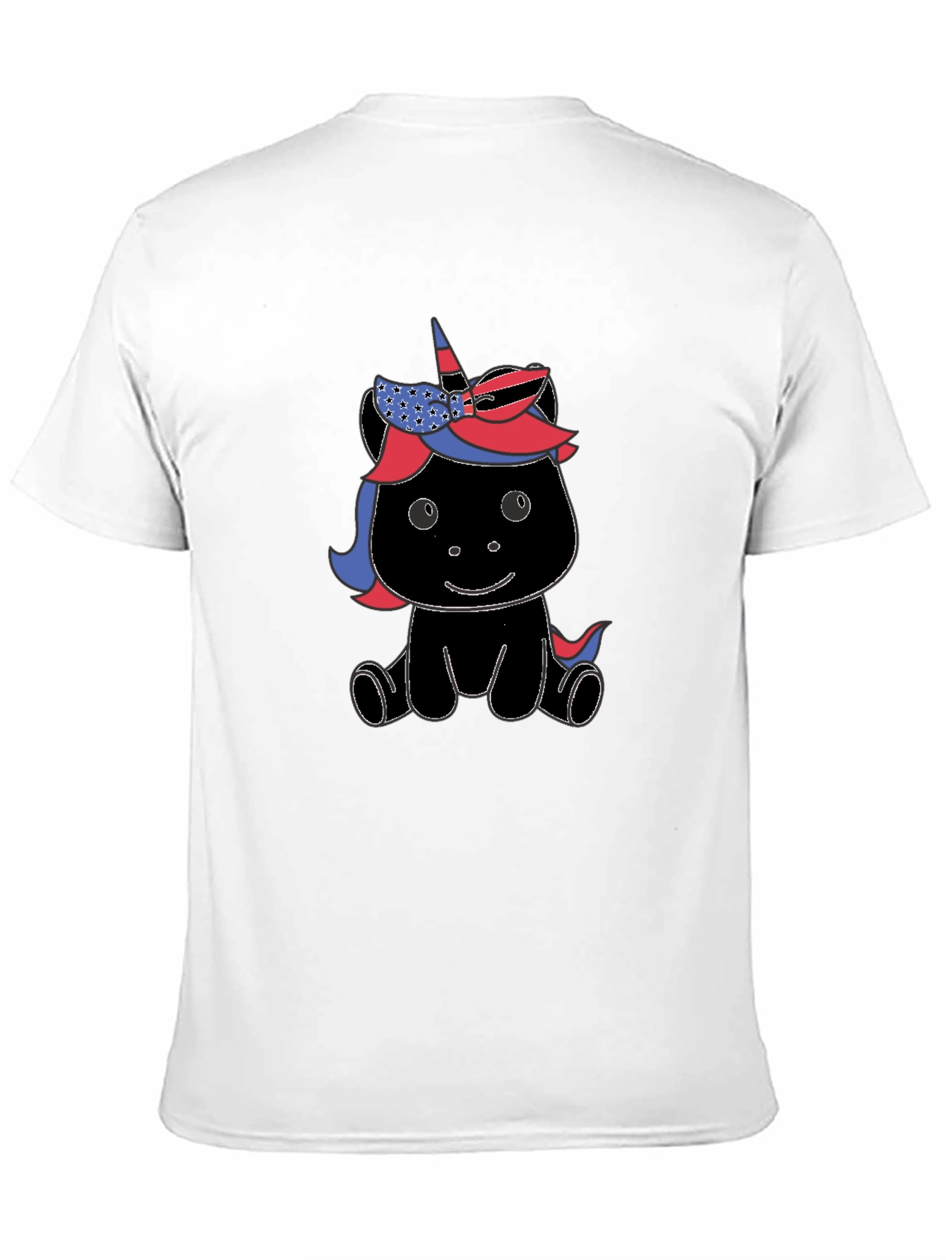 Black Cute Cartoon Unicorn Graphic T-Shirt view 11