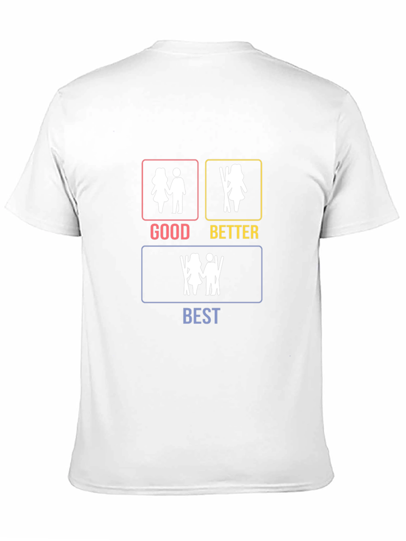 Black Skiing Couple T-Shirt - Good, Better, Best Design view 11