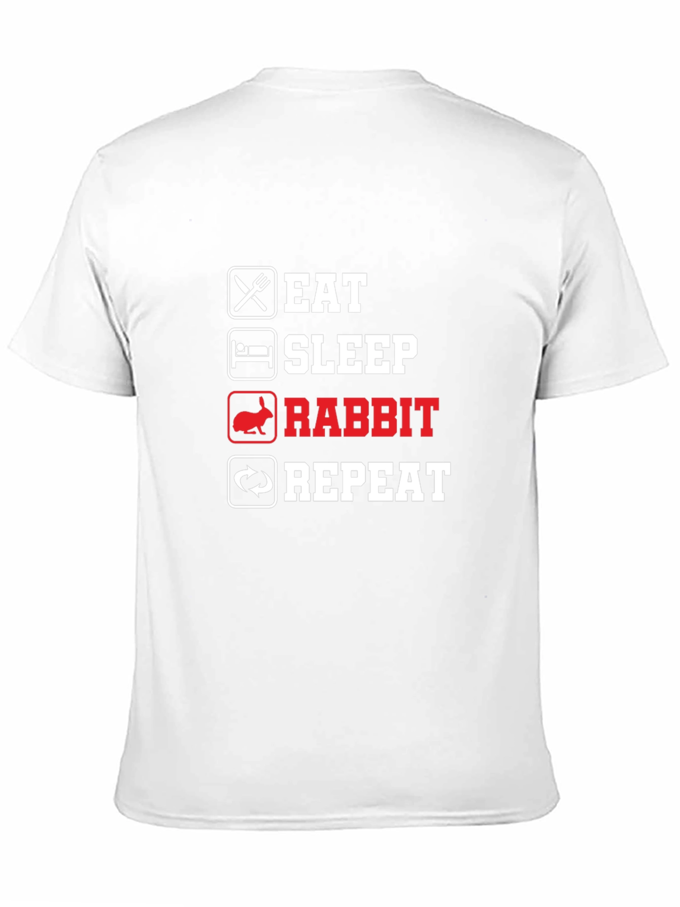 Black Eat Sleep Rabbit Repeat T-Shirt - Funny Pet Owner Tee view 11