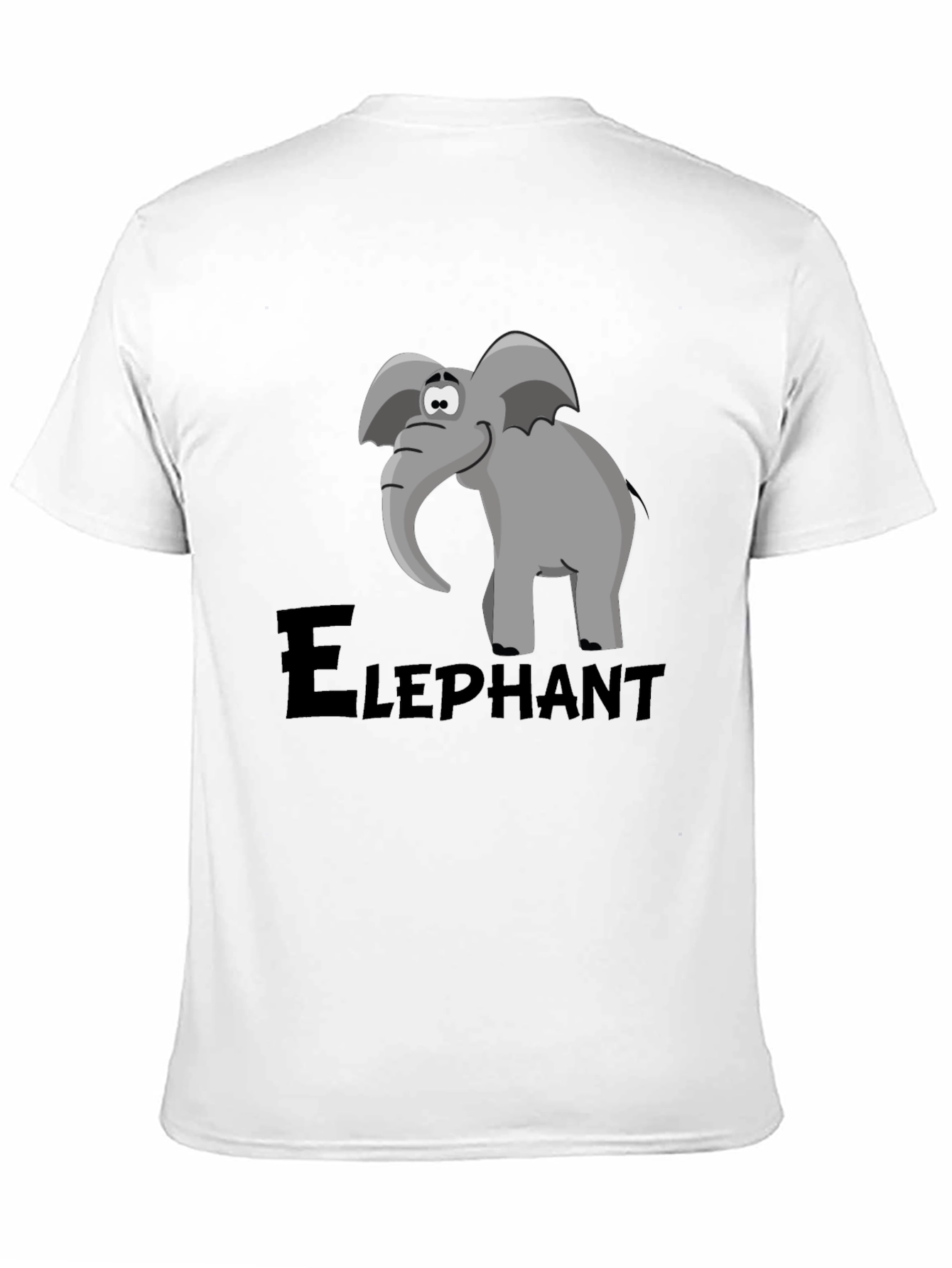 Black Elephant Cartoon Graphic Tee - Black view 11