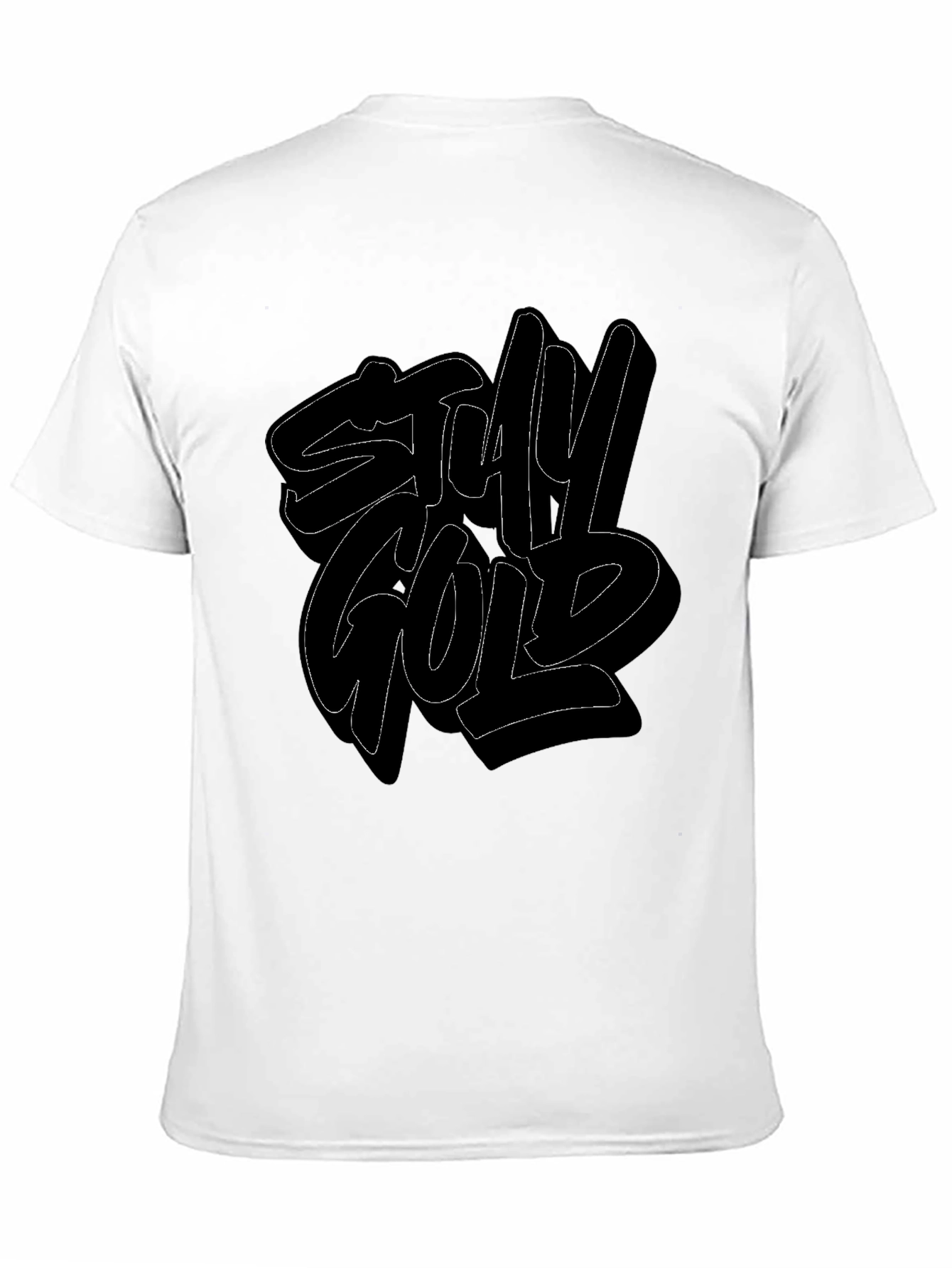 Black Stay Gold Graphic Print Men's Black T-Shirt view 11