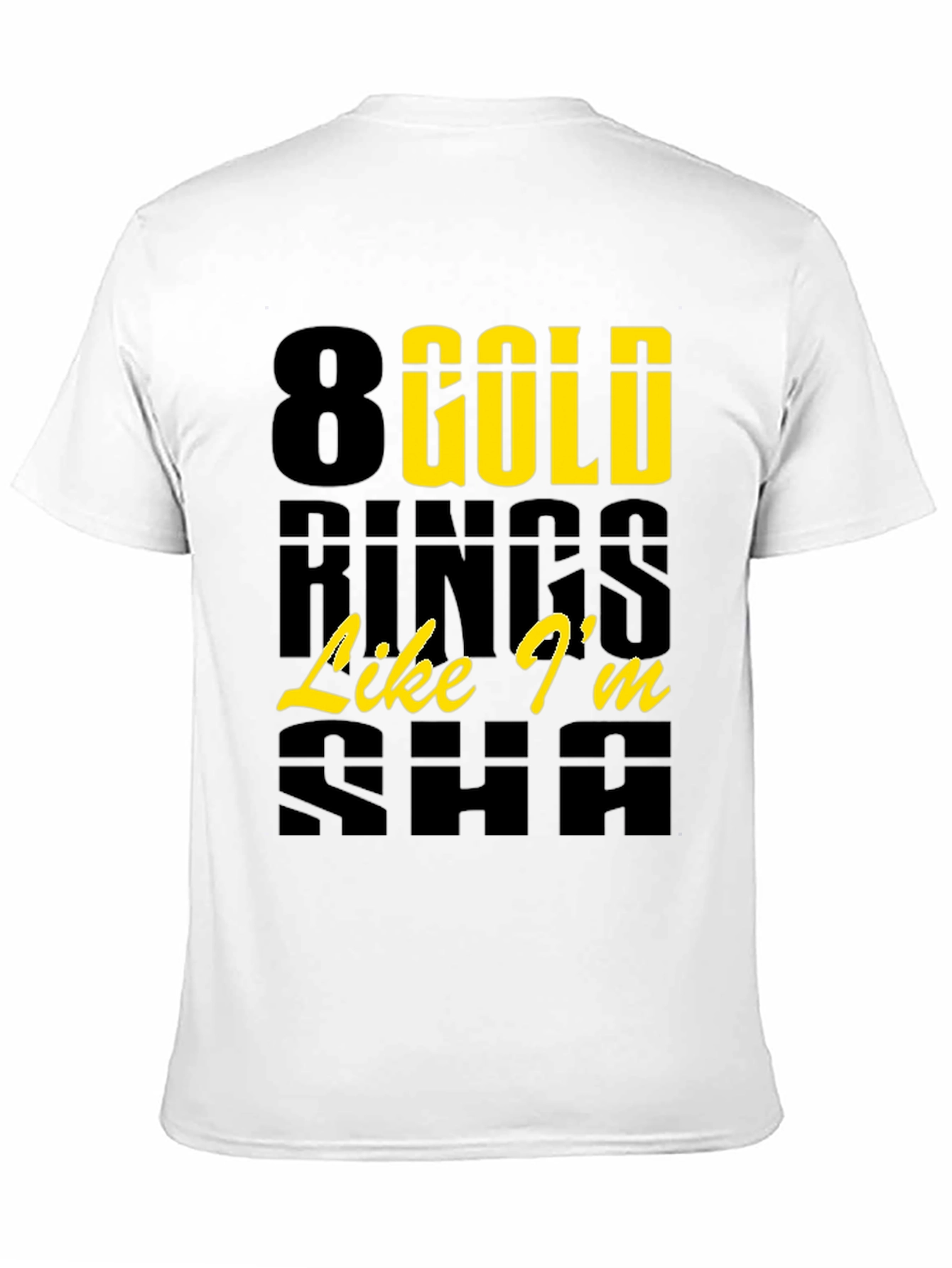 Black 8 Gold Rings Graphic Tee - Trendy & Stylish view 11