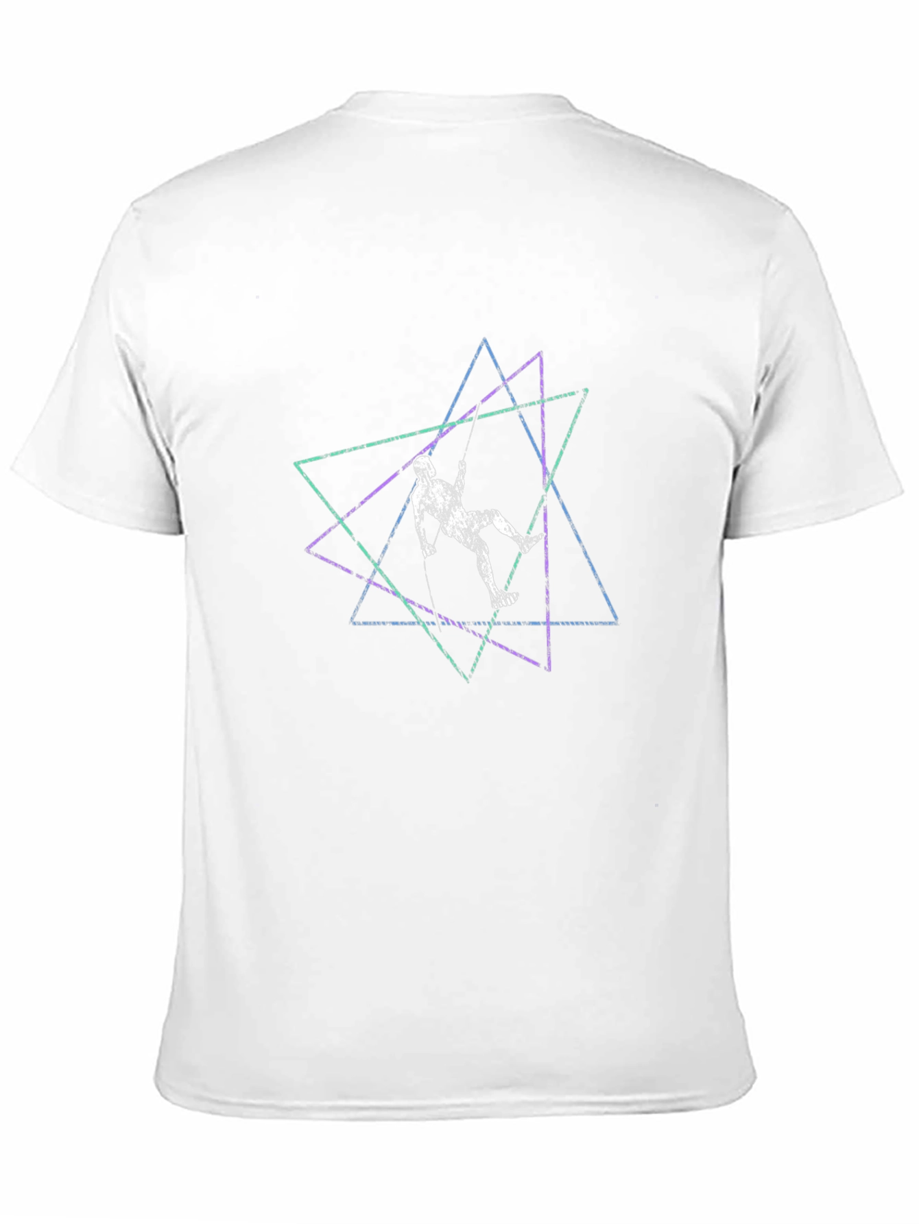 Black Geometric Climber Graphic Tee - Stylish Black T-Shirt view 11