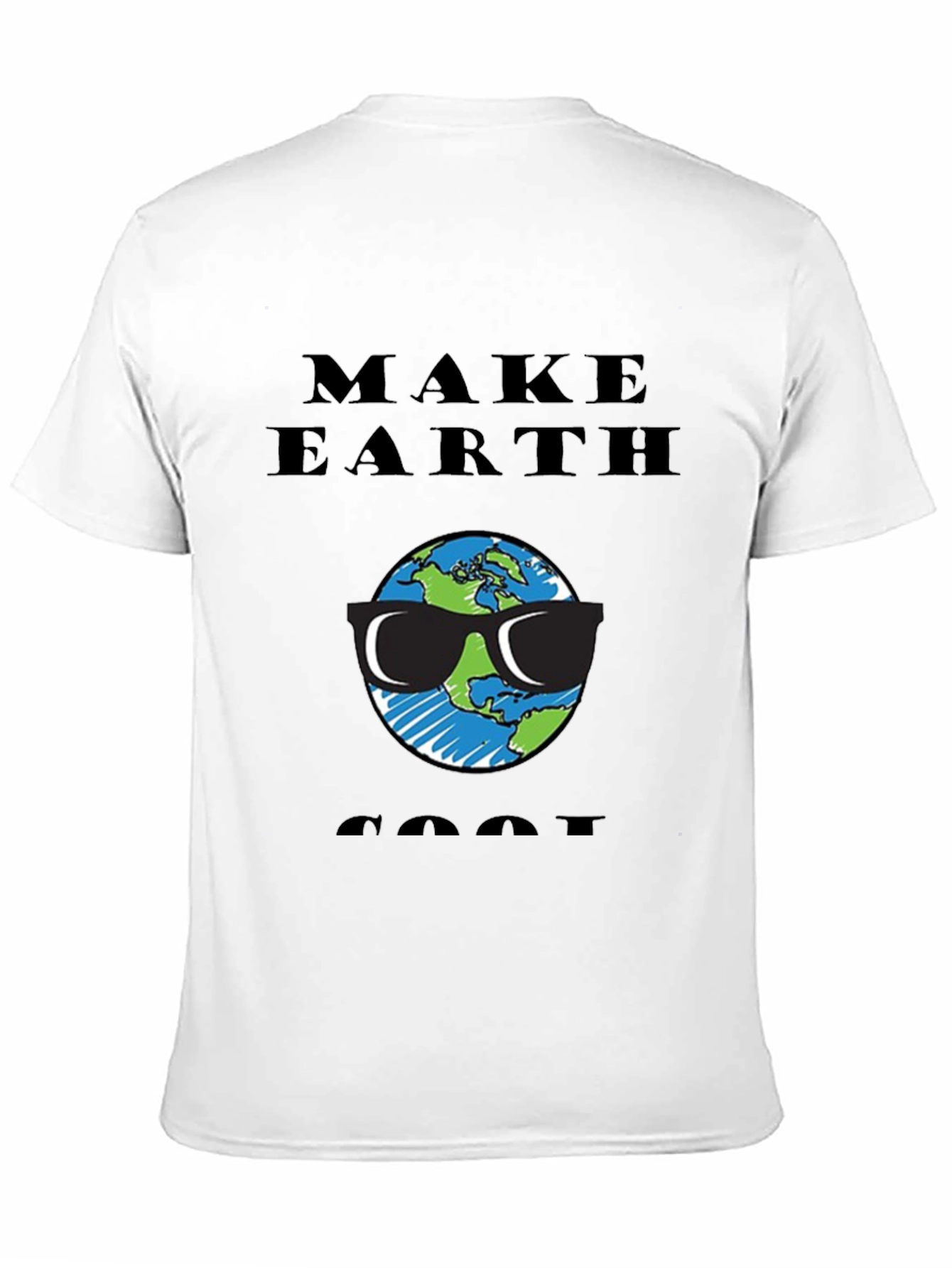 Black Make Earth Cool T-Shirt - Earth with Sunglasses Graphic Tee view 11