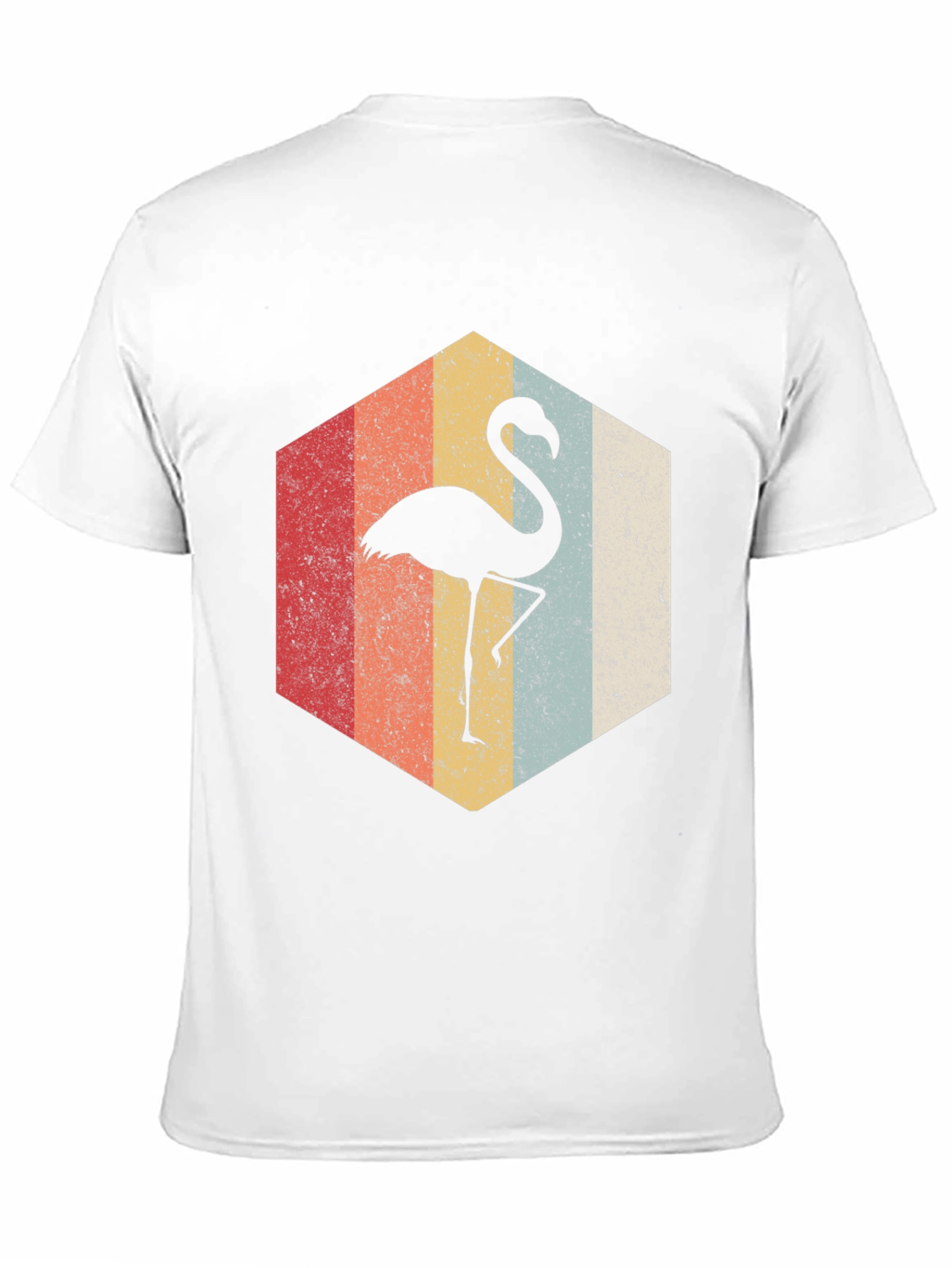 Black Retro Flamingo Hexagon Graphic Tee view 11