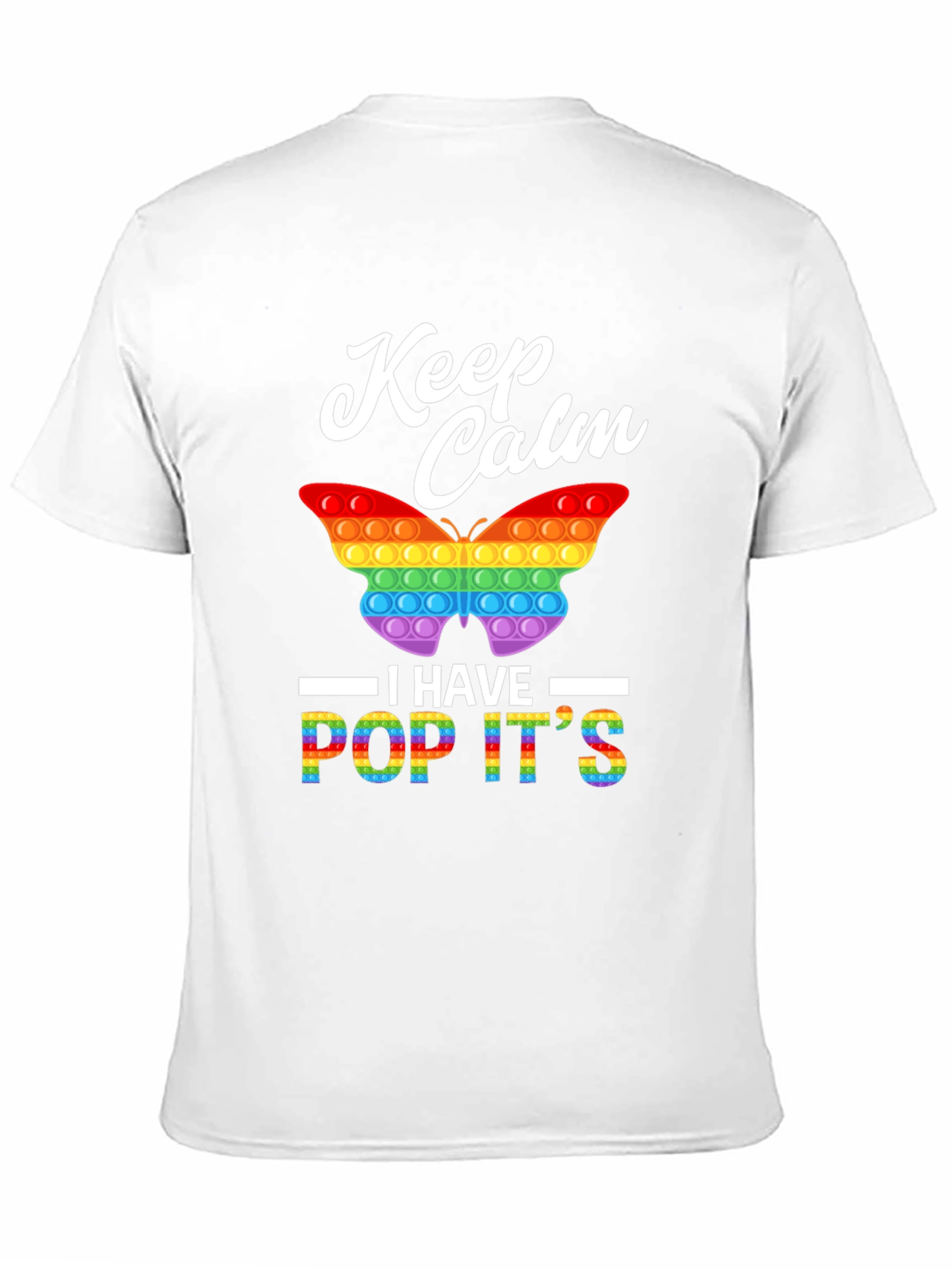 Black Keep Calm Pop It T-Shirt - Fun & Colorful! view 11