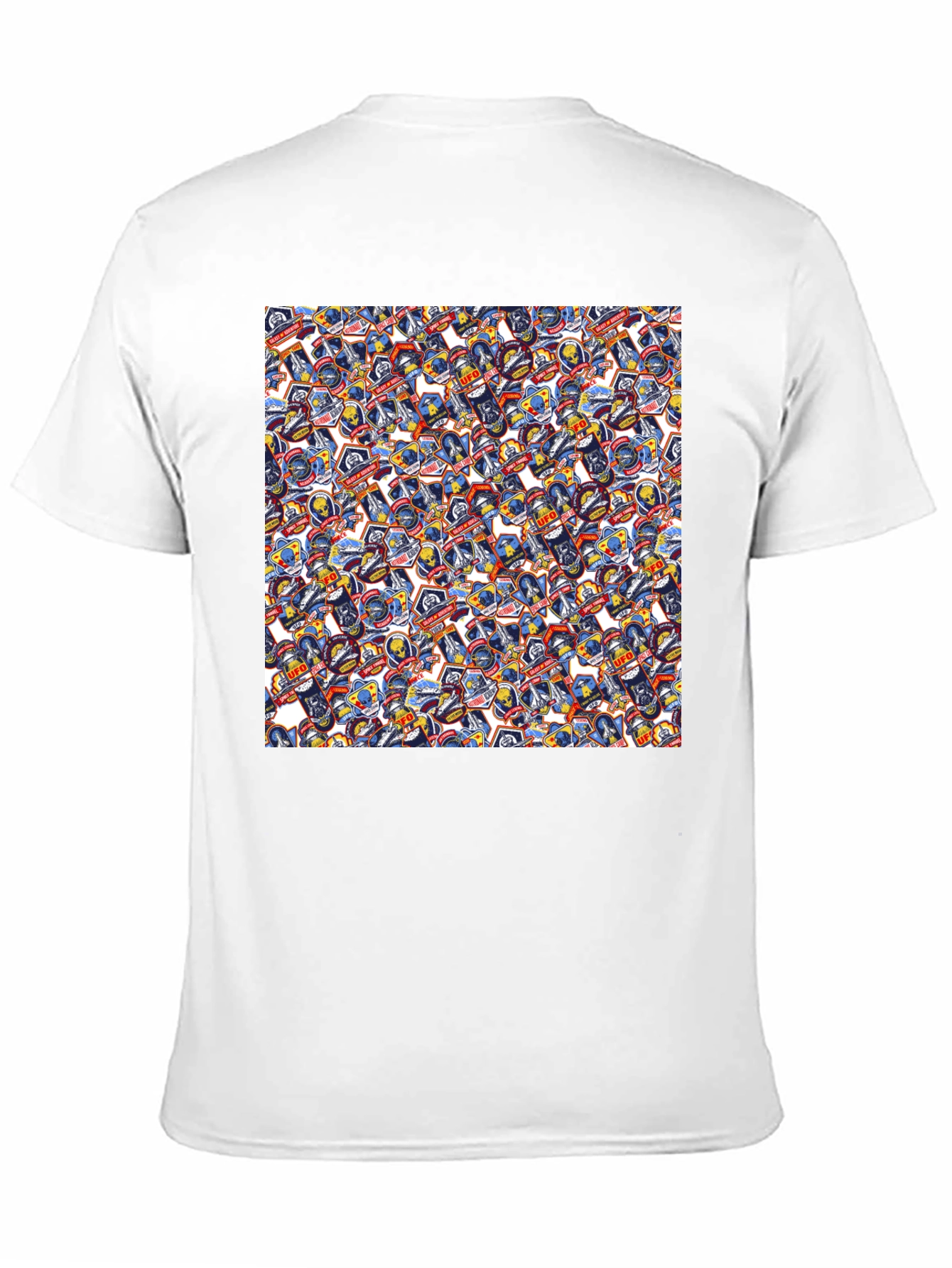 Black UFO Space Patch Black T-Shirt view 11