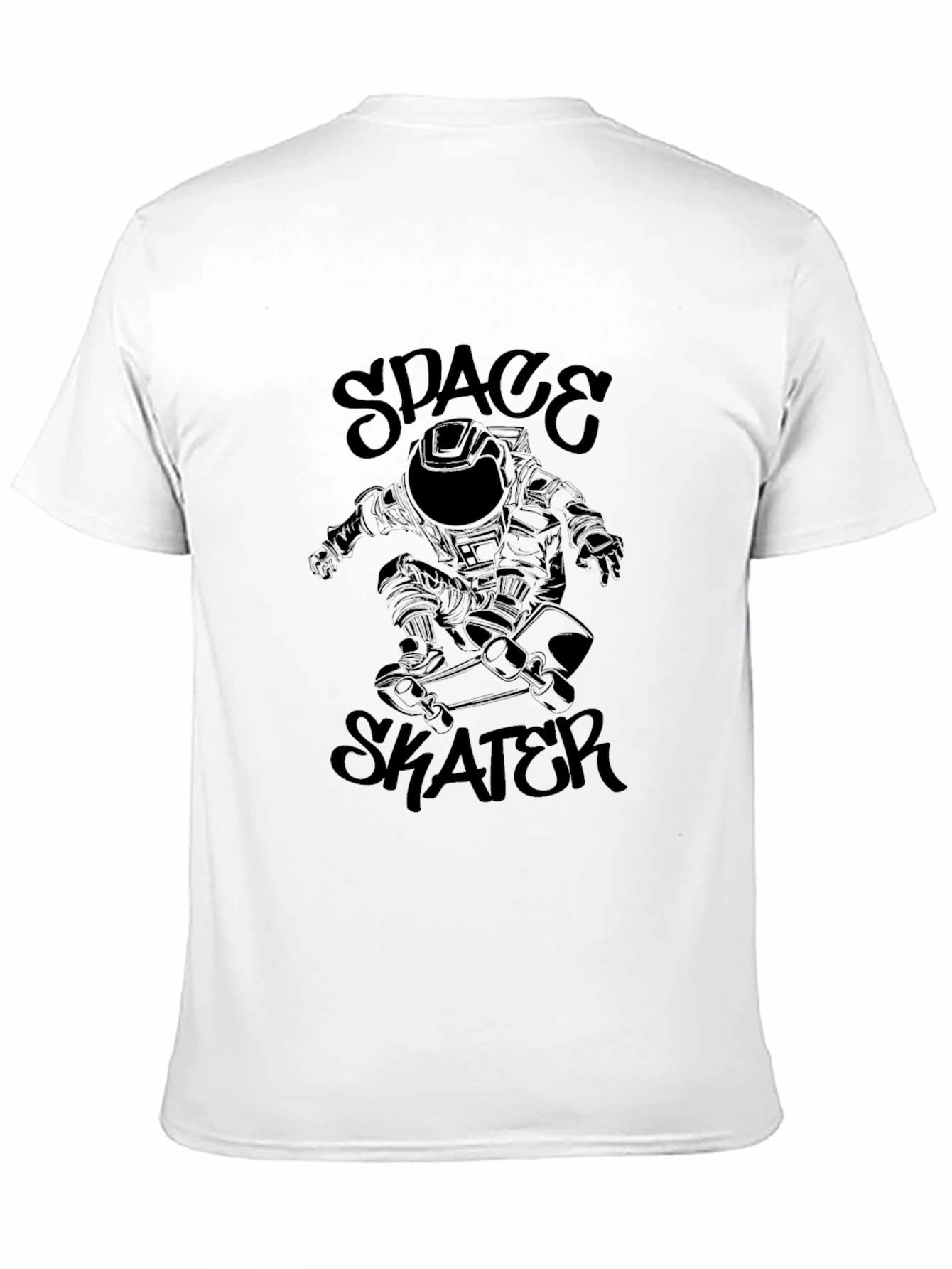 Black Space Skater Graphic Tee - Black Cotton T-Shirt view 11