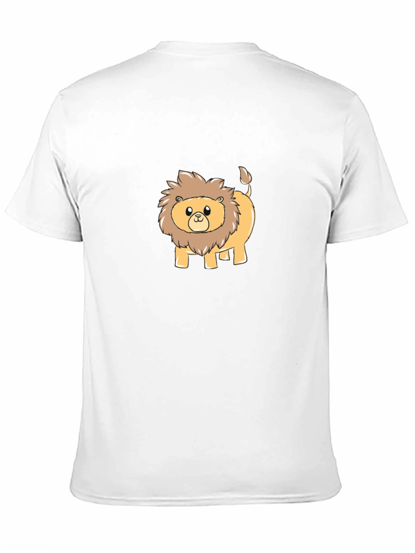 Black Cute Cartoon Lion Black T-Shirt view 11
