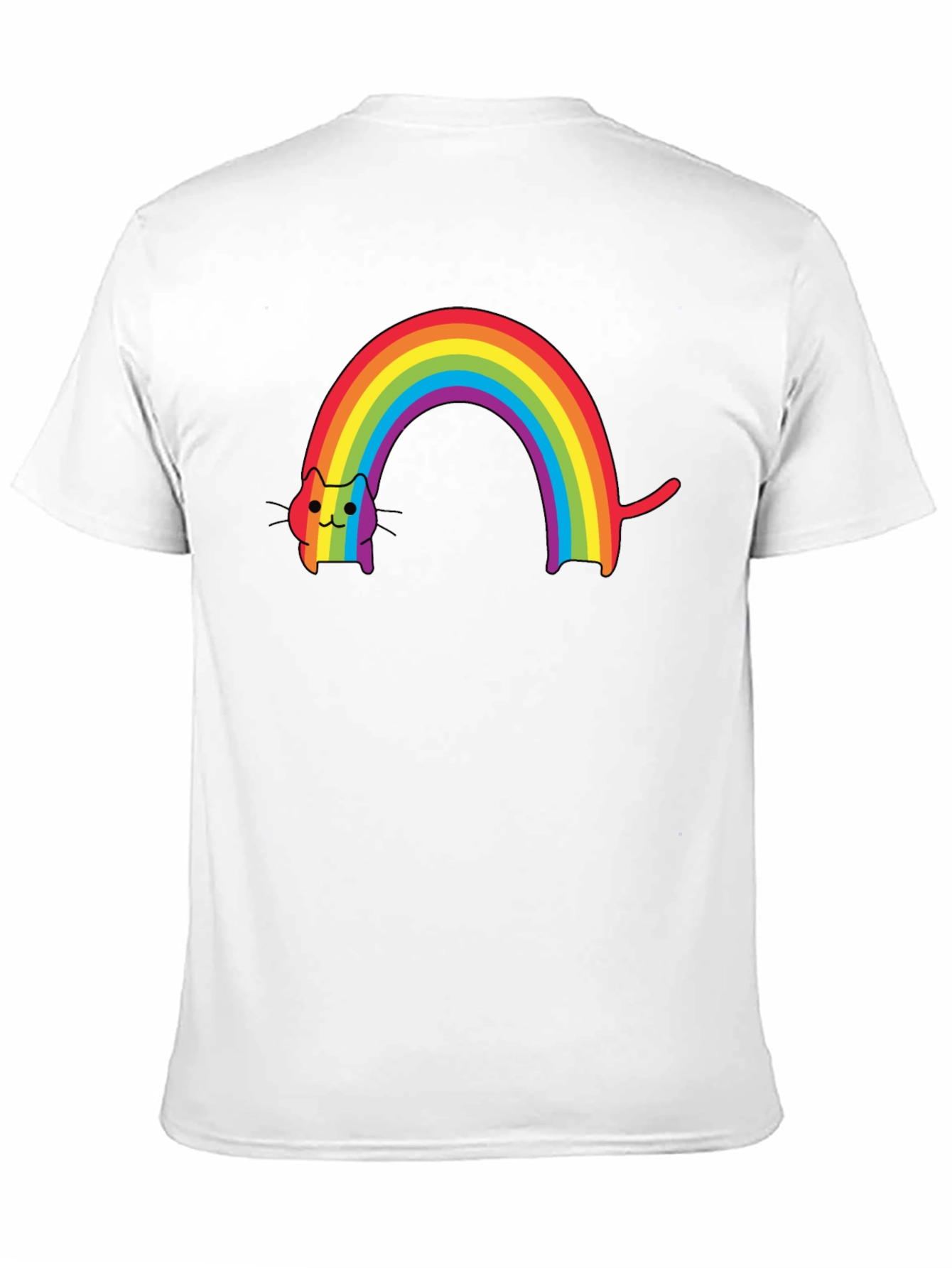 Black Rainbow Cat Graphic Tee - Stylish Comfort view 11