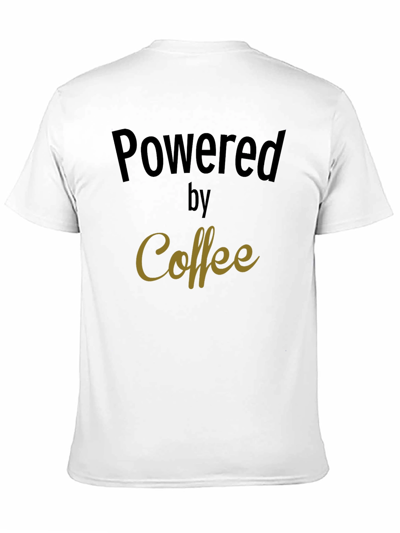 Black Powered by Coffee - Men's Black T-Shirt view 11