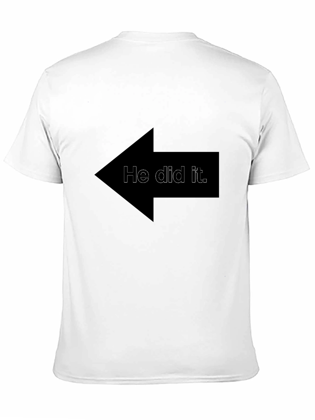 Black Funny "He Did It" Arrow Graphic T-Shirt view 11