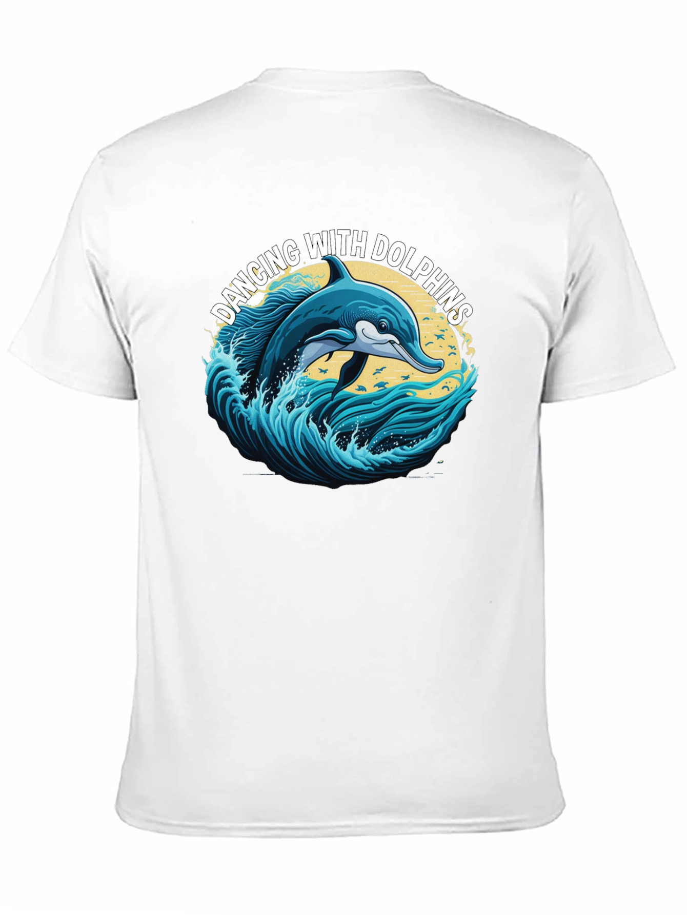 Black Dancing with Dolphins Graphic T-Shirt view 11