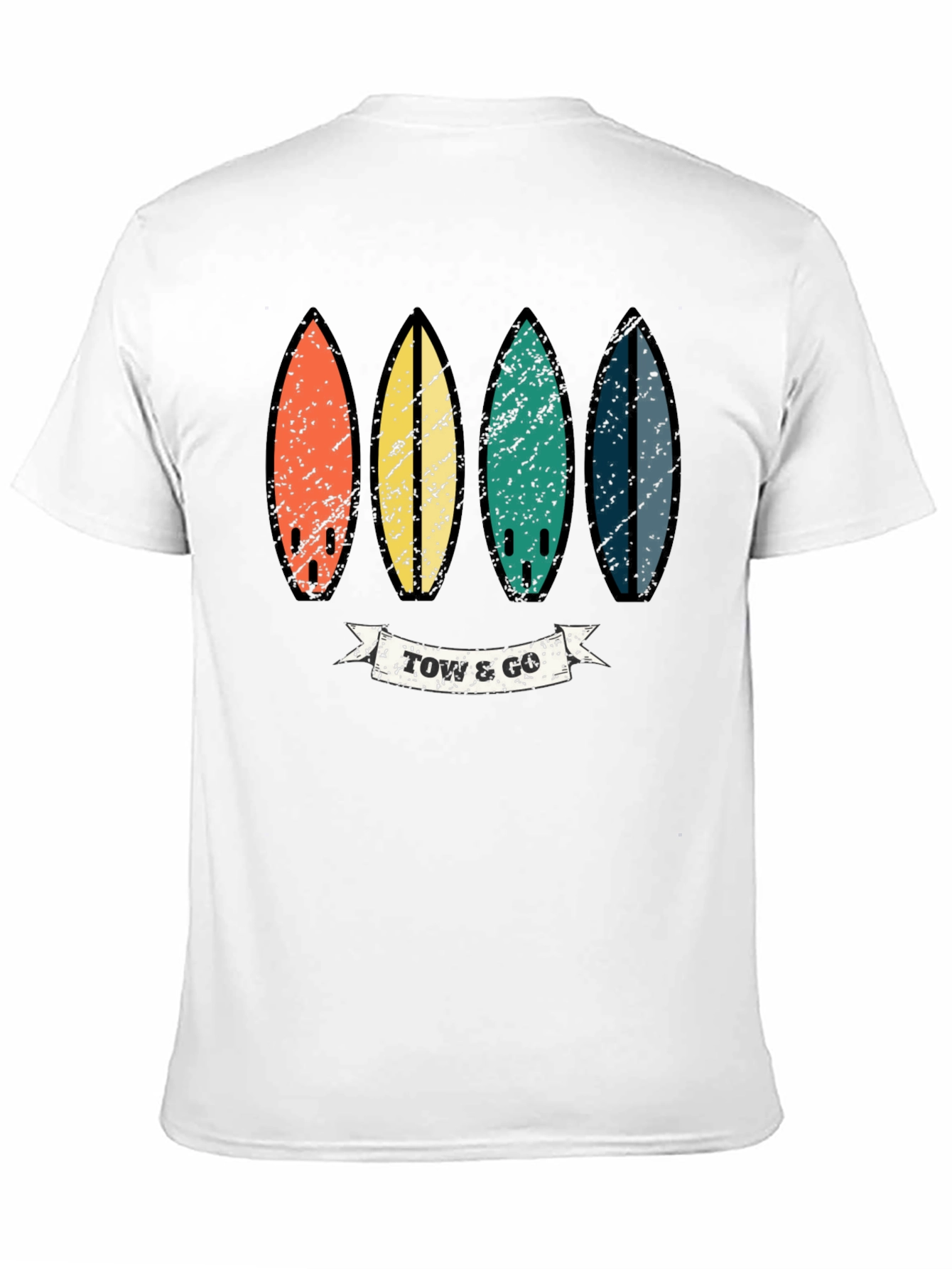 Black Retro Surfboard T-Shirt view 11