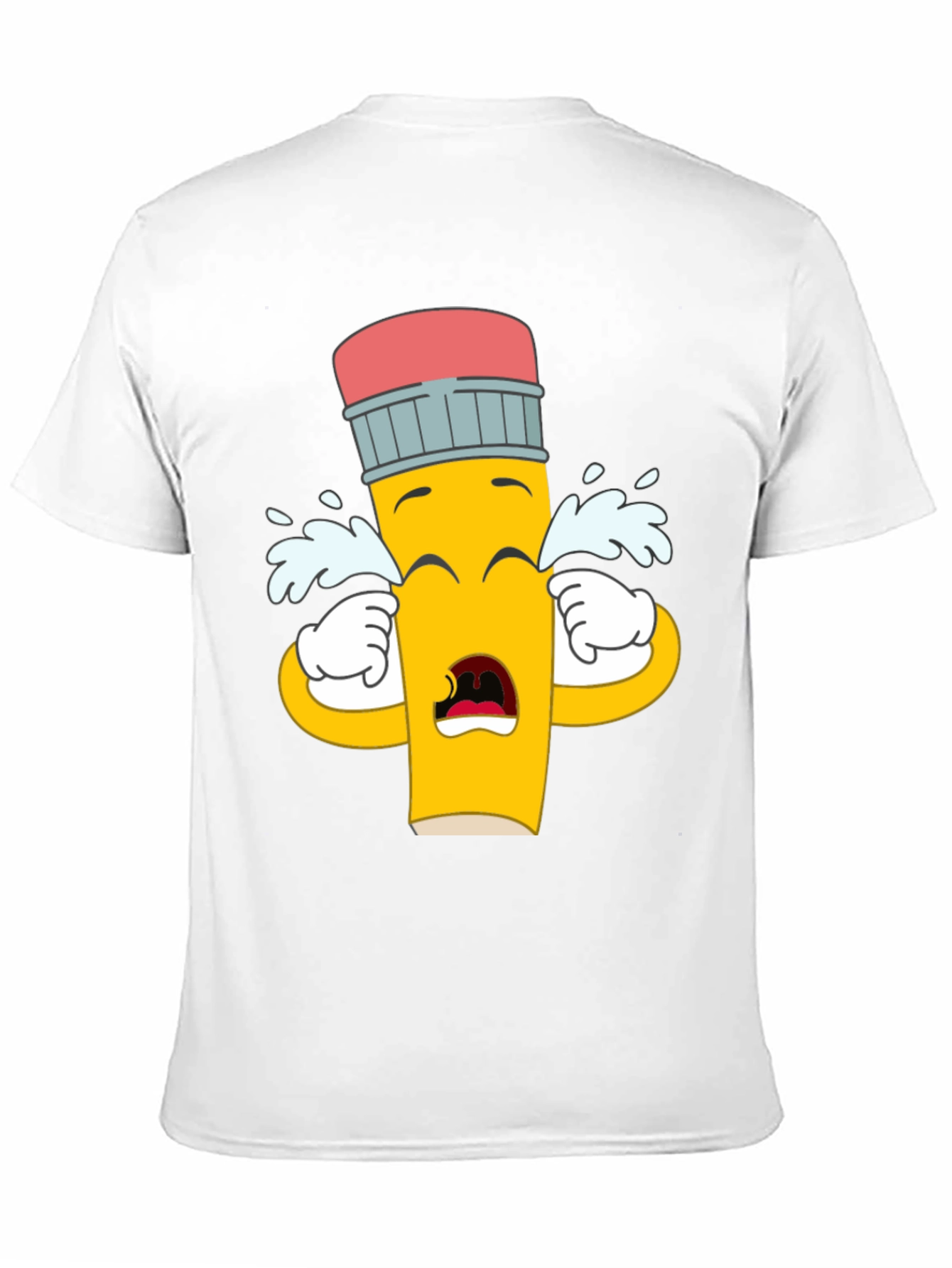 Black Crying Pencil Graphic Tee - Black Cotton Blend view 11