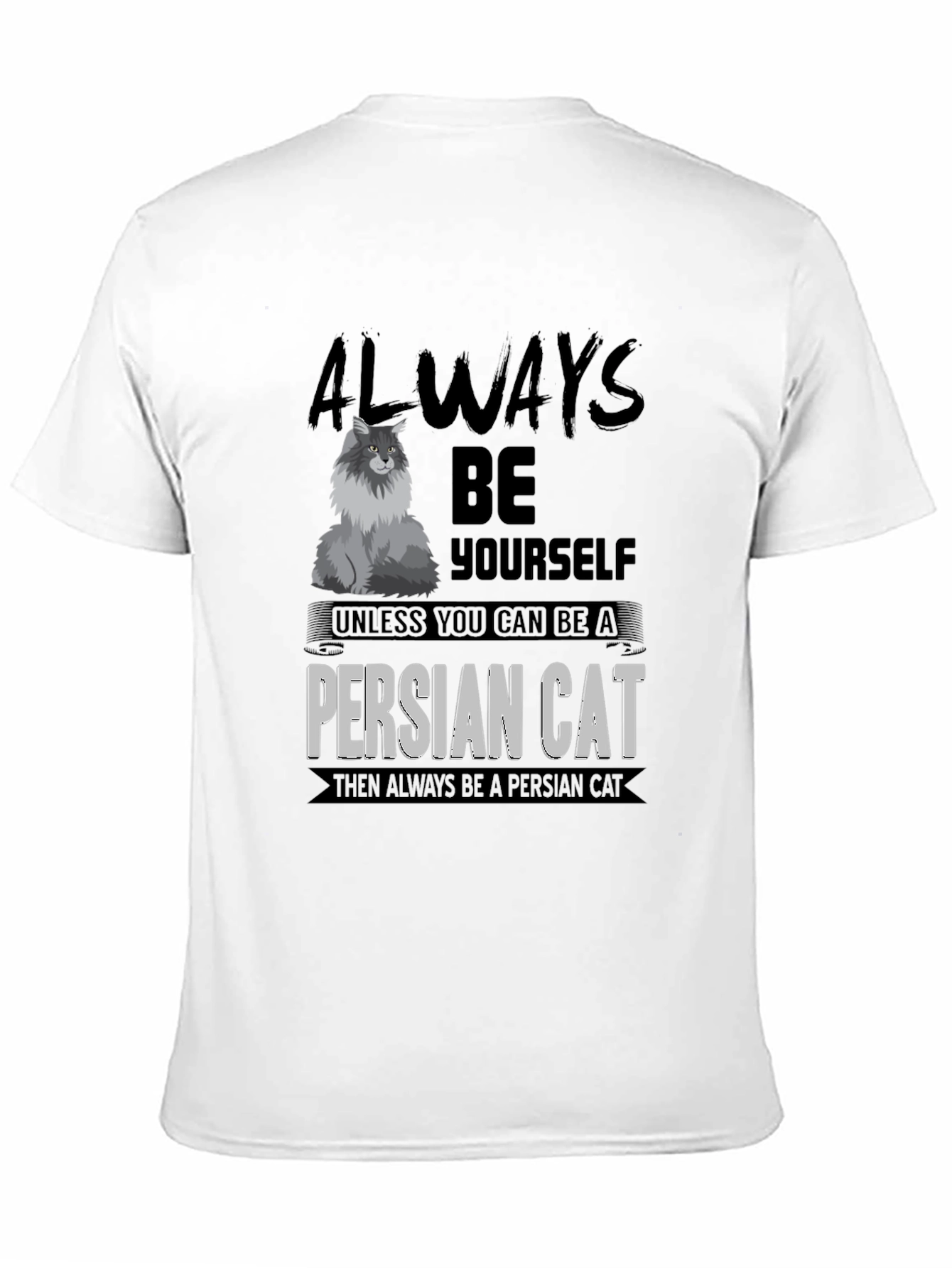 Black Funny Persian Cat T-Shirt view 11